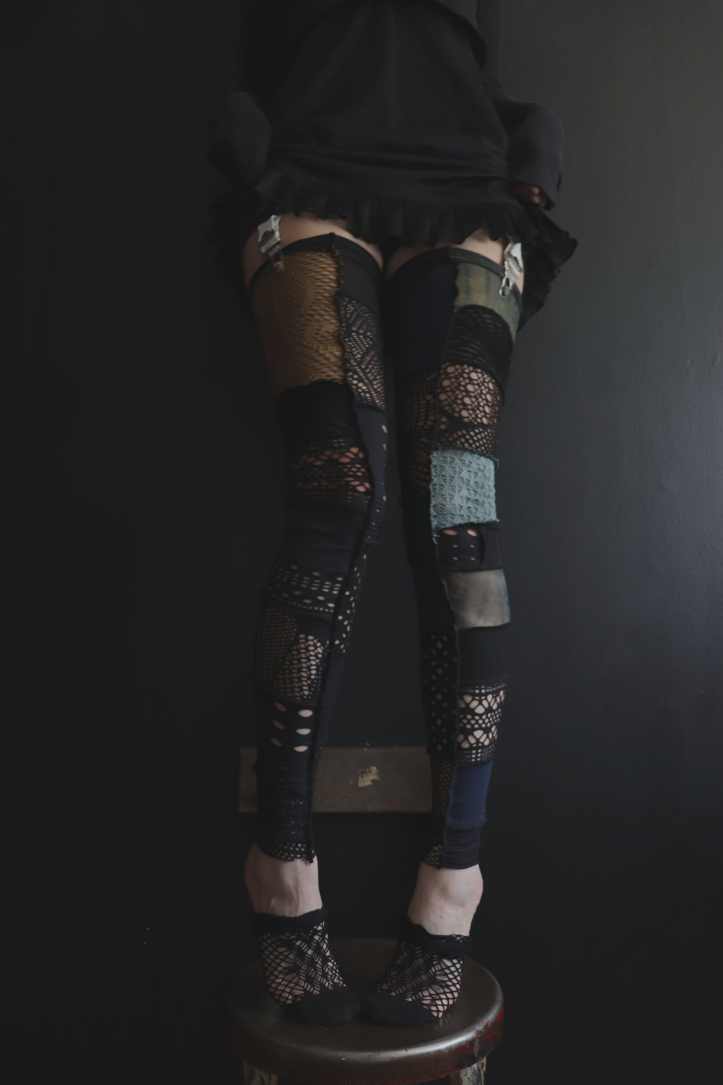 TrustMeImNotFalling (One Size) Footless Thigh High Stockings Random Moody Mix