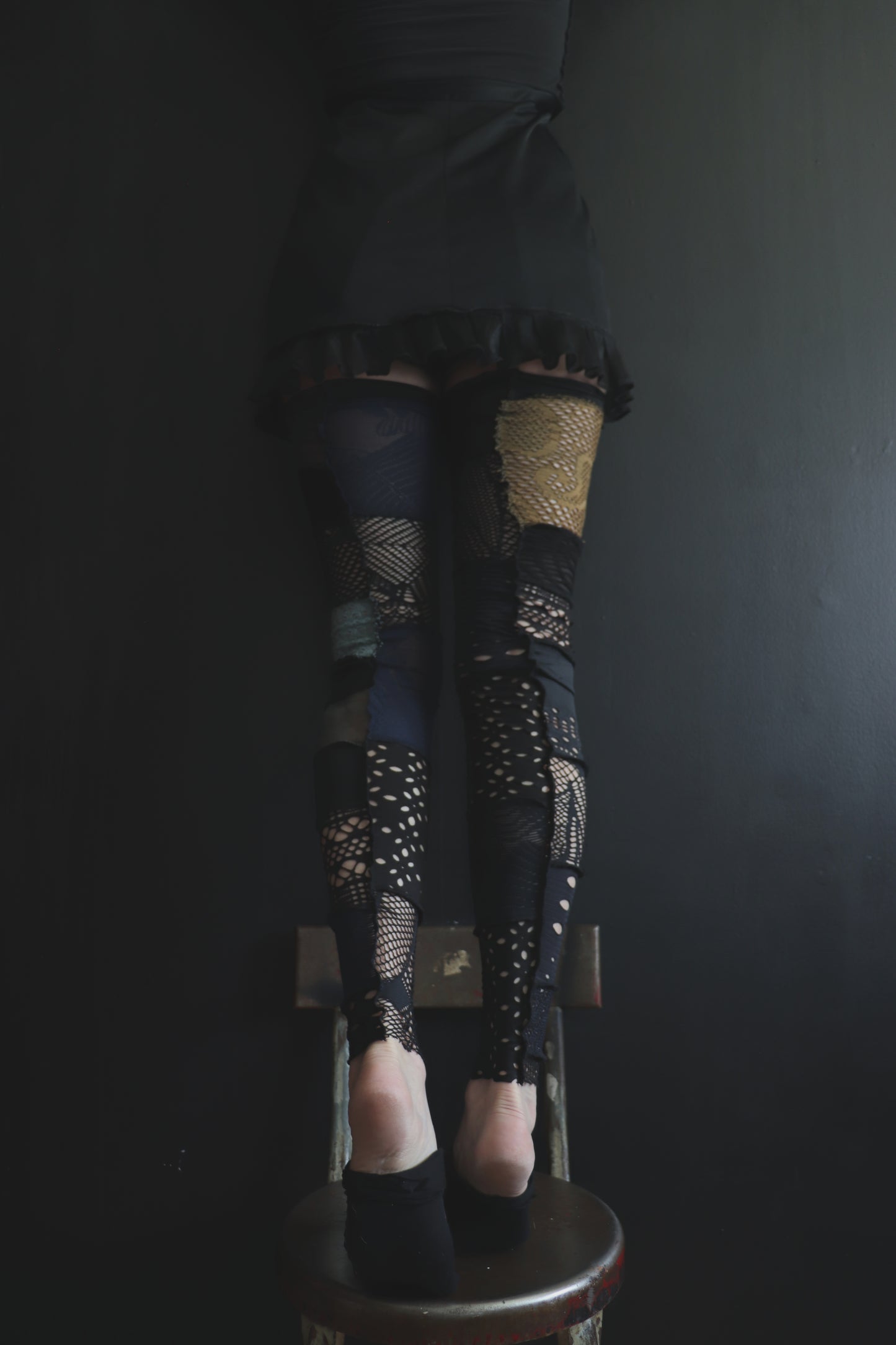 TrustMeImNotFalling (One Size) Footless Thigh High Stockings Random Moody Mix