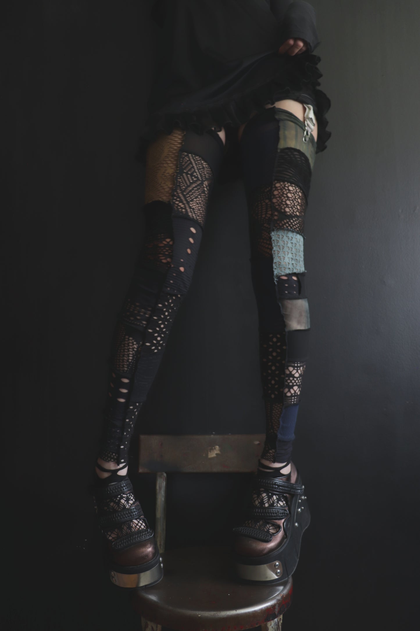 TrustMeImNotFalling (One Size) Footless Thigh High Stockings Random Moody Mix