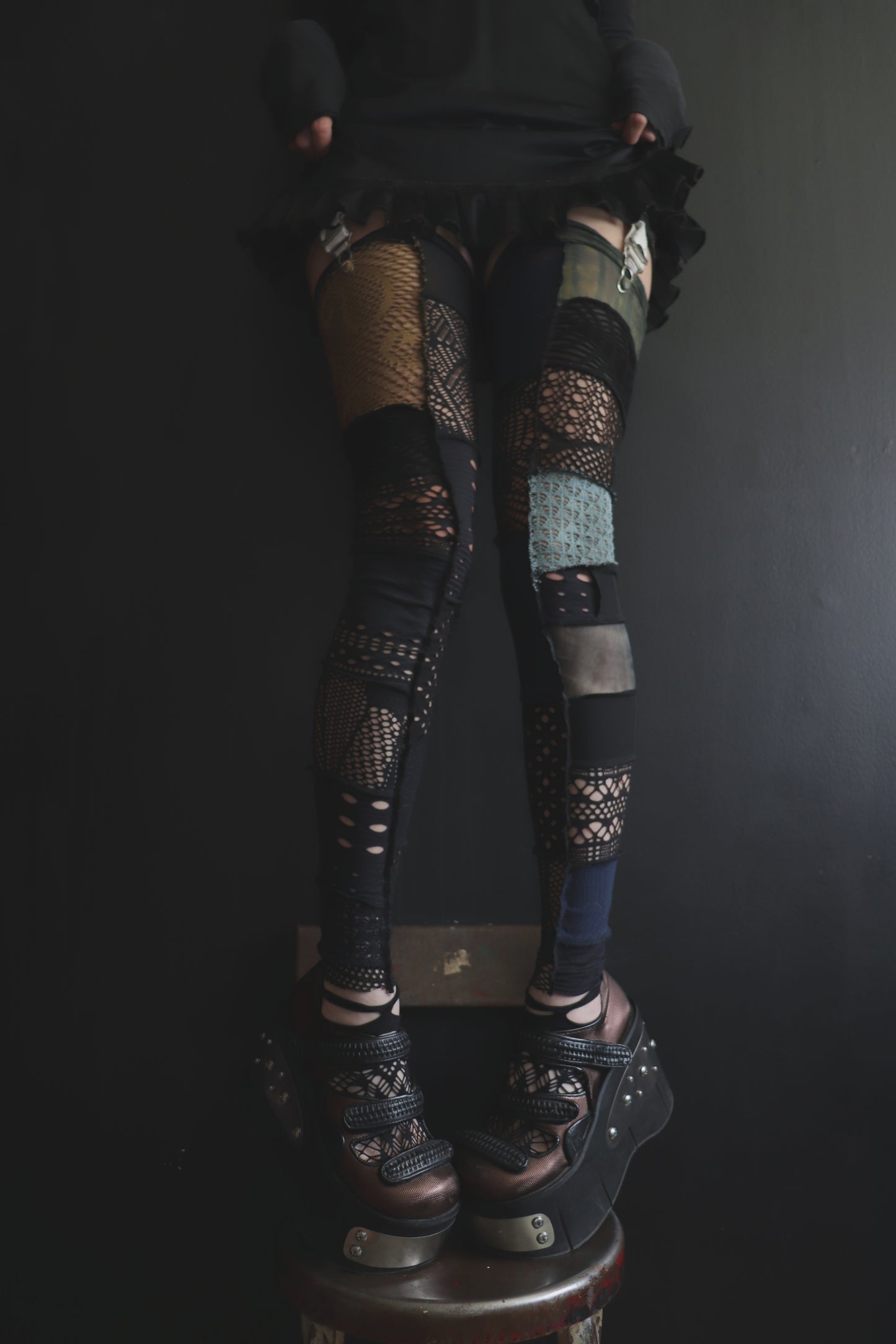 TrustMeImNotFalling (One Size) Footless Thigh High Stockings Random Moody Mix