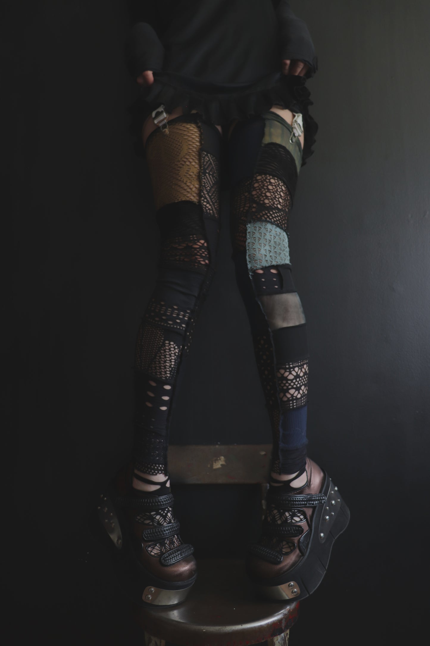 TrustMeImNotFalling (One Size) Footless Thigh High Stockings Random Moody Mix