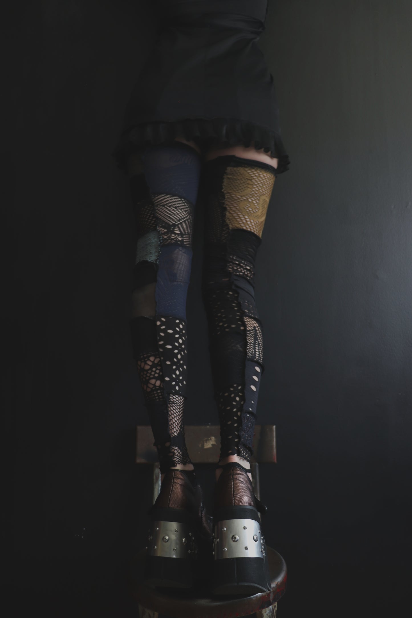 TrustMeImNotFalling (One Size) Footless Thigh High Stockings Random Moody Mix