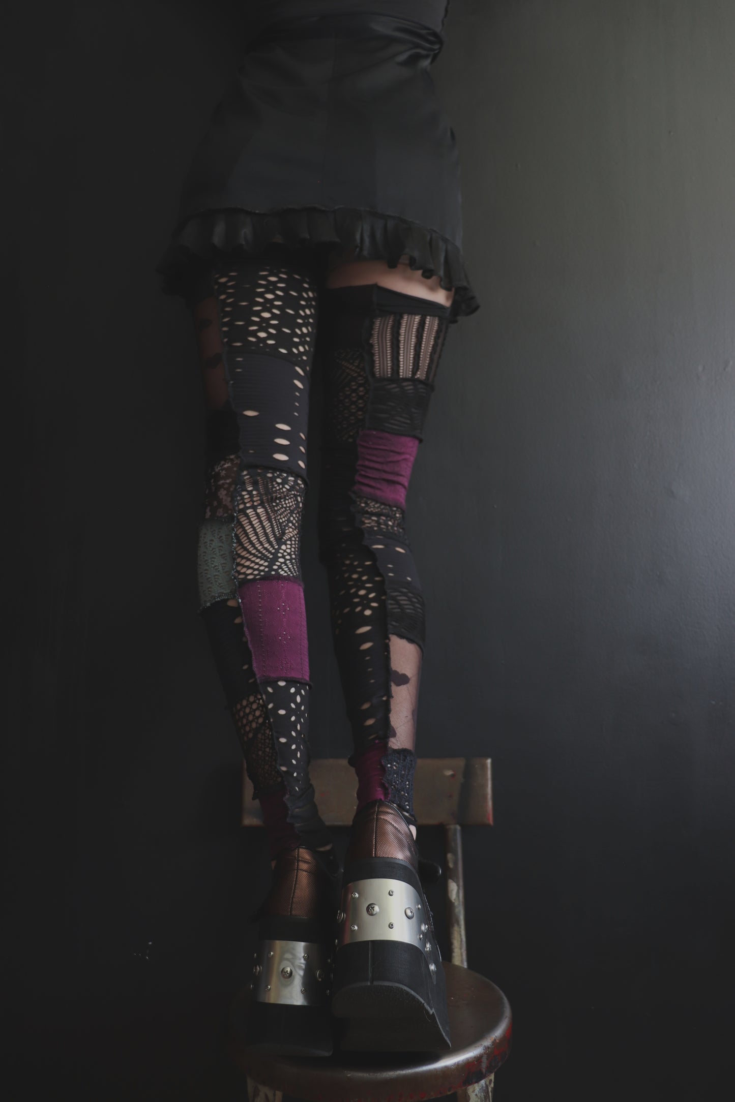 NoSupersonicHeartbeatsInTheMorning (One Size) Footless Thigh High Stockings Love Mix