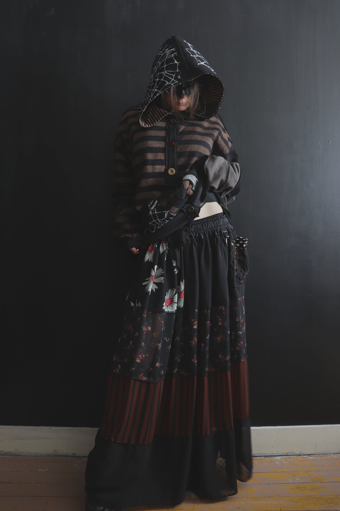 DontWaitUp (One Size) Floor Length Floral Skirt