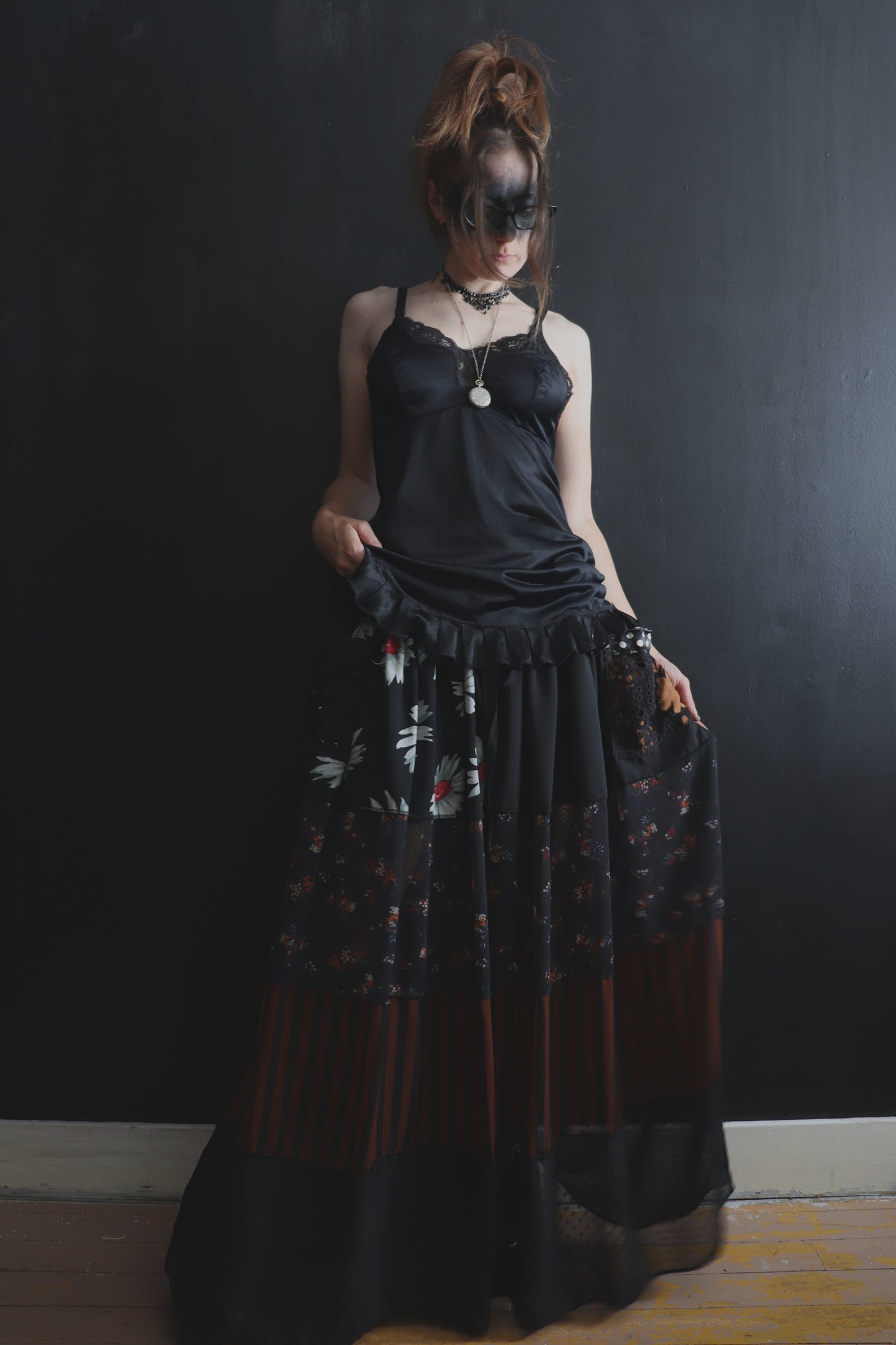 DontWaitUp (One Size) Floor Length Floral Skirt