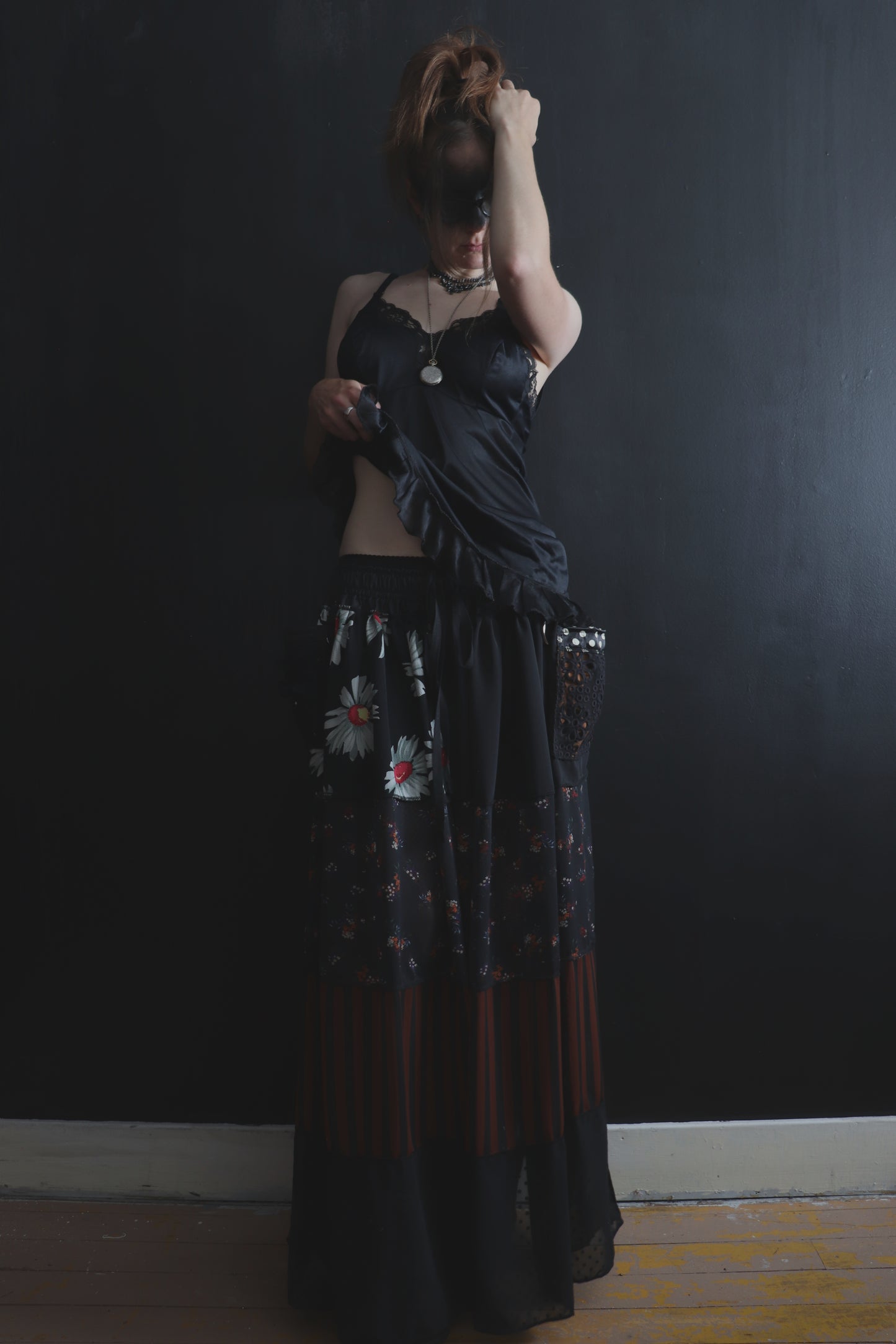 DontWaitUp (One Size) Floor Length Floral Skirt