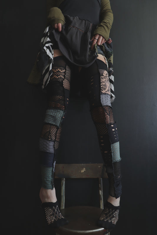 AllYourEnemiesAreThrowingOutPunches (One Size) Footless Thigh High Stockings Moody Butterfly Mix