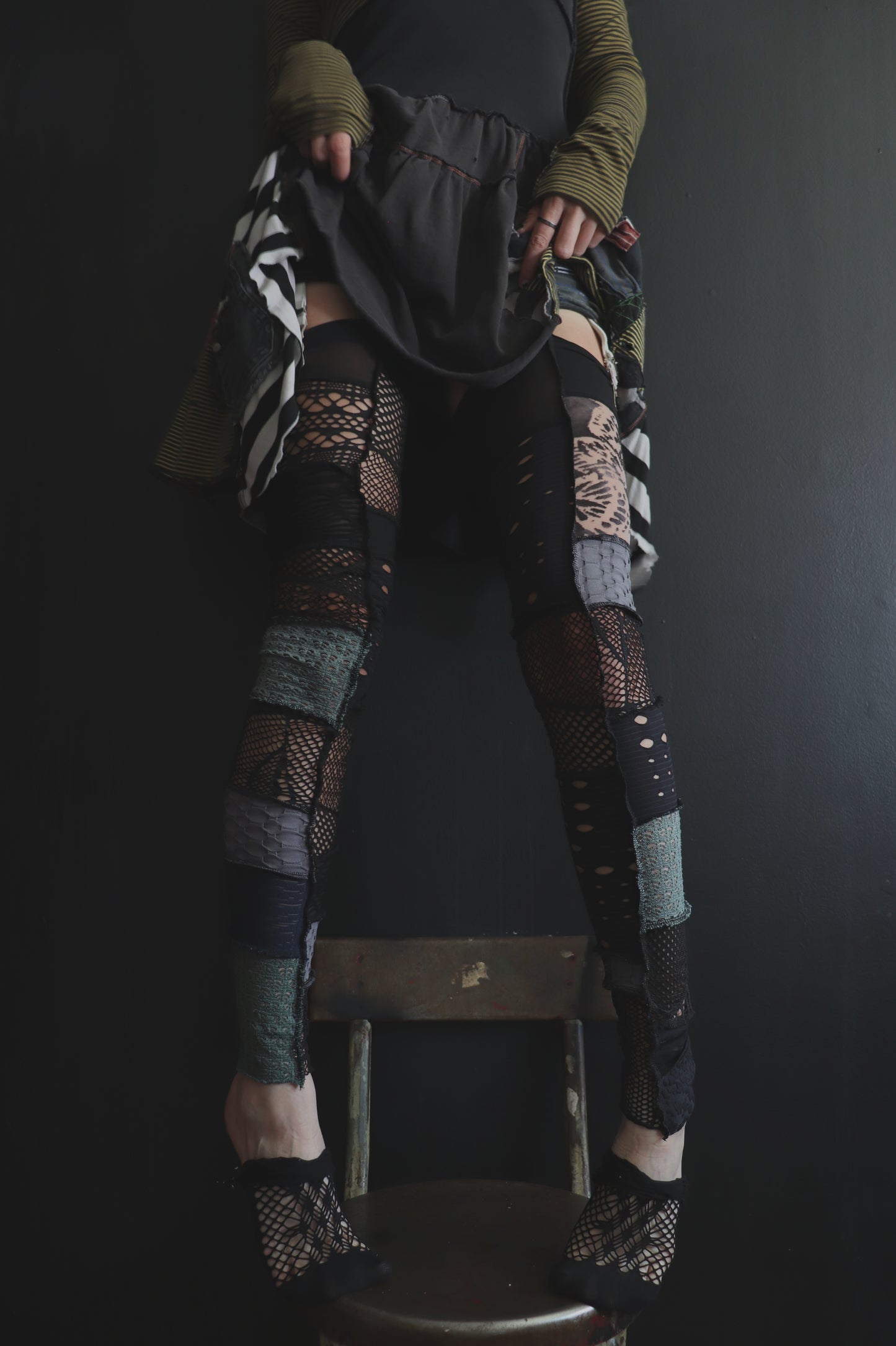 AllYourEnemiesAreThrowingOutPunches (One Size) Footless Thigh High Stockings Moody Butterfly Mix