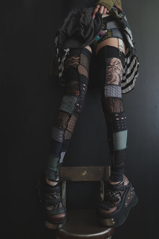 AllYourEnemiesAreThrowingOutPunches (One Size) Footless Thigh High Stockings Moody Butterfly Mix