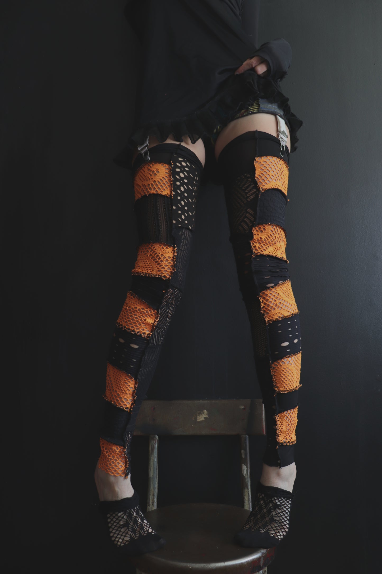 AtNightWhenTheTempestComesOut (One Size) Footless Thigh High Stockings Spooky Mix