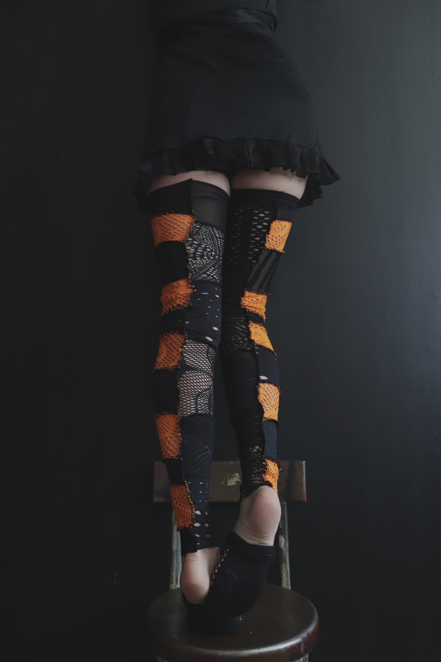 AtNightWhenTheTempestComesOut (One Size) Footless Thigh High Stockings Spooky Mix