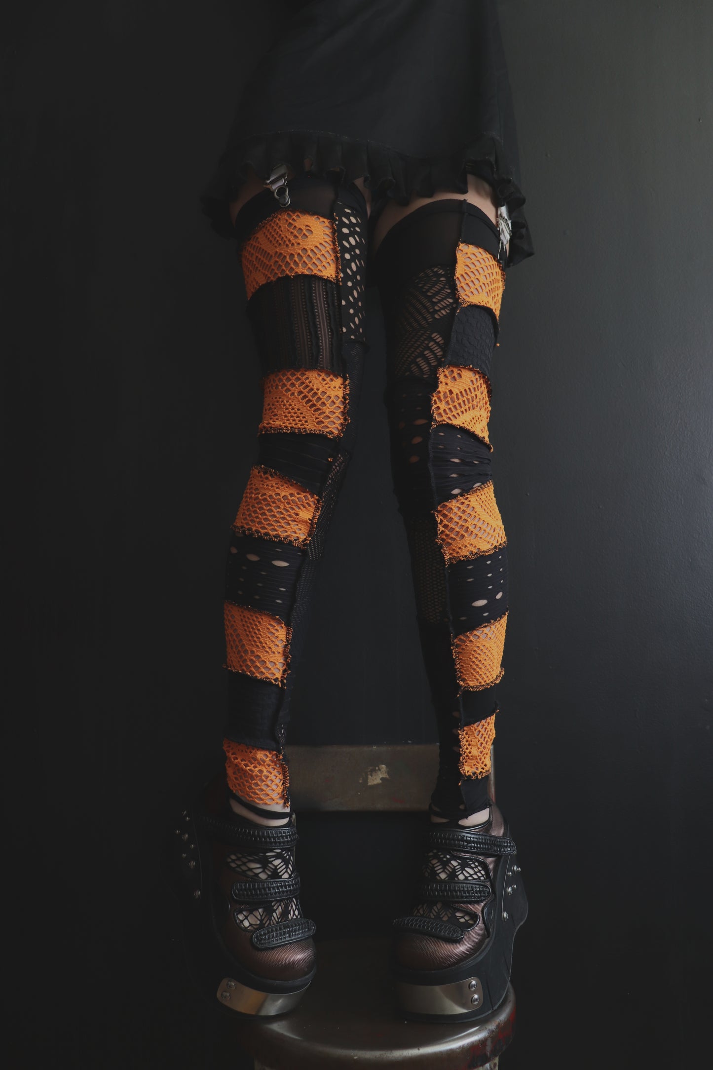 AtNightWhenTheTempestComesOut (One Size) Footless Thigh High Stockings Spooky Mix