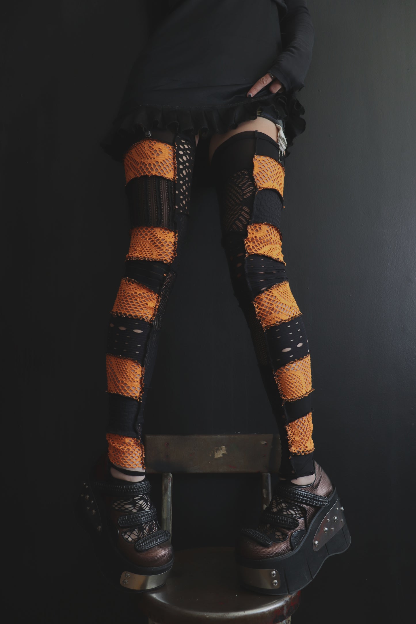 AtNightWhenTheTempestComesOut (One Size) Footless Thigh High Stockings Spooky Mix