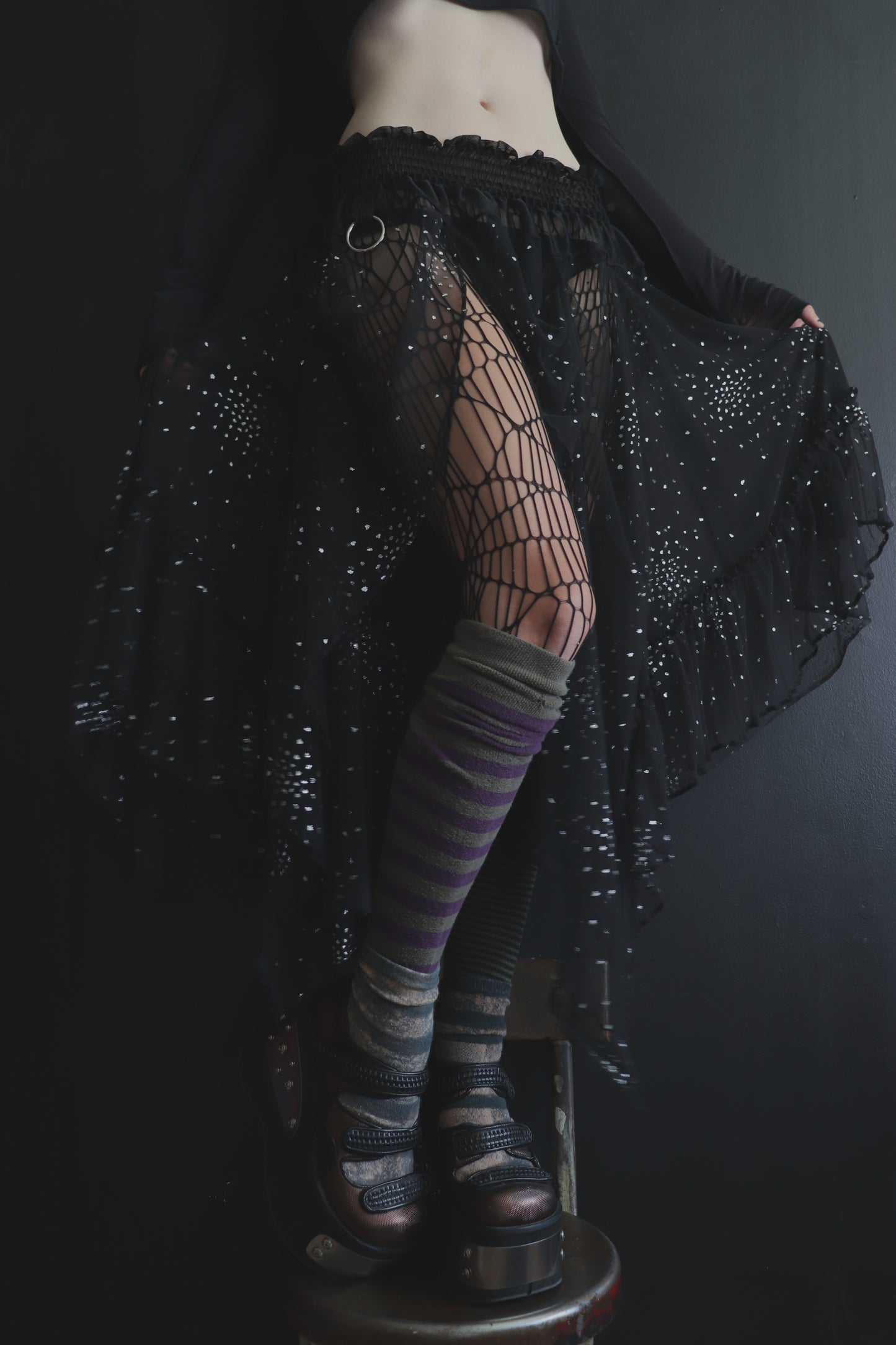 OurBodiesMesmerize (One Size) Sheer And Lace Overlayer Skirt