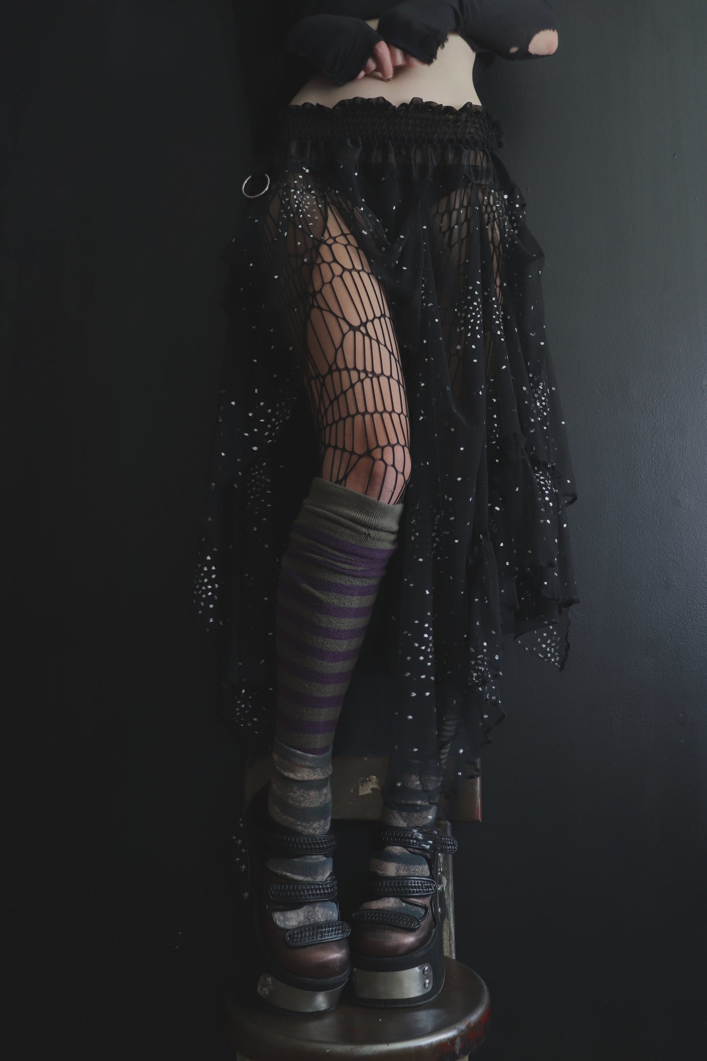 OurBodiesMesmerize (One Size) Sheer And Lace Overlayer Skirt