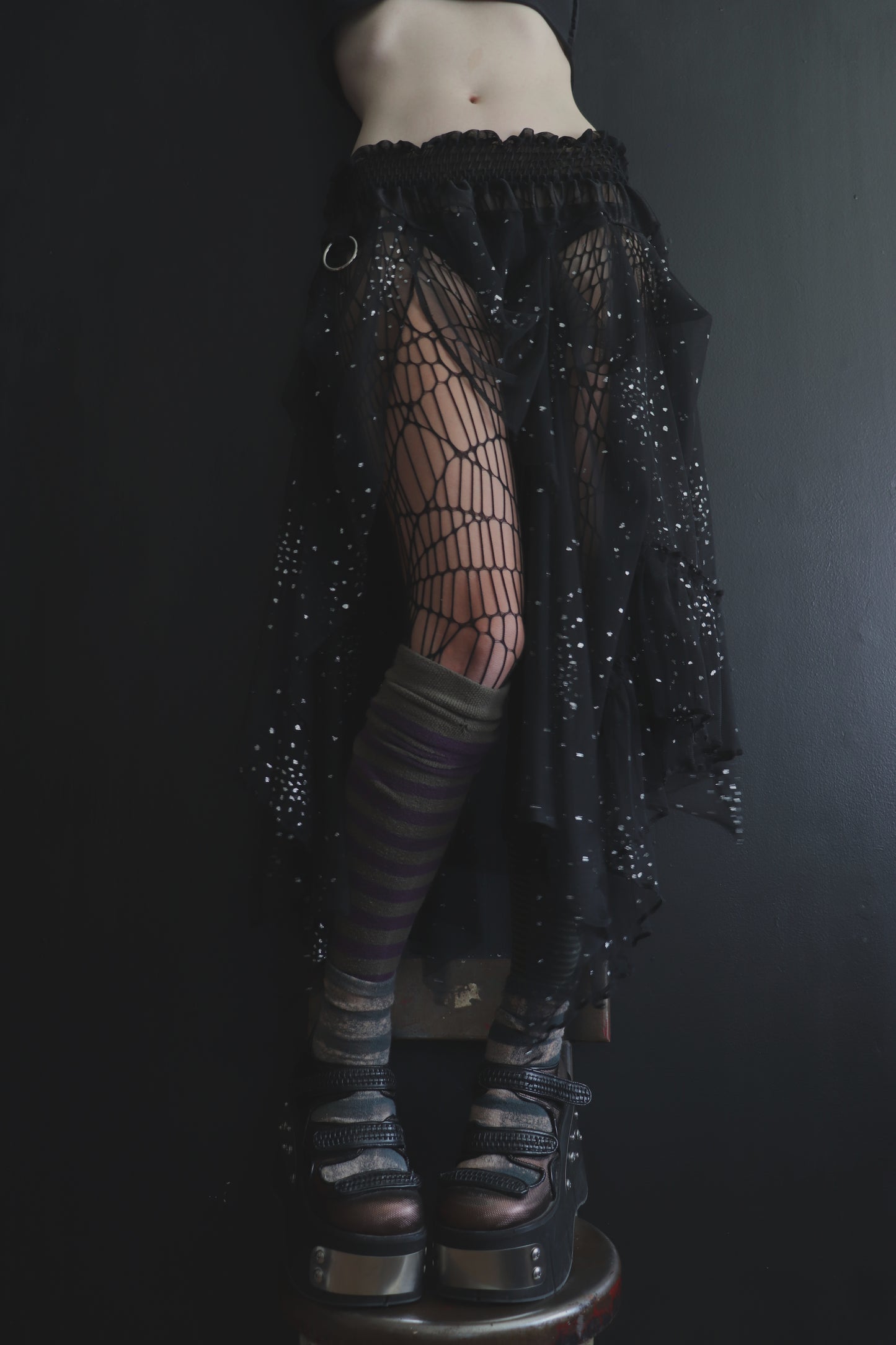 OurBodiesMesmerize (One Size) Sheer And Lace Overlayer Skirt