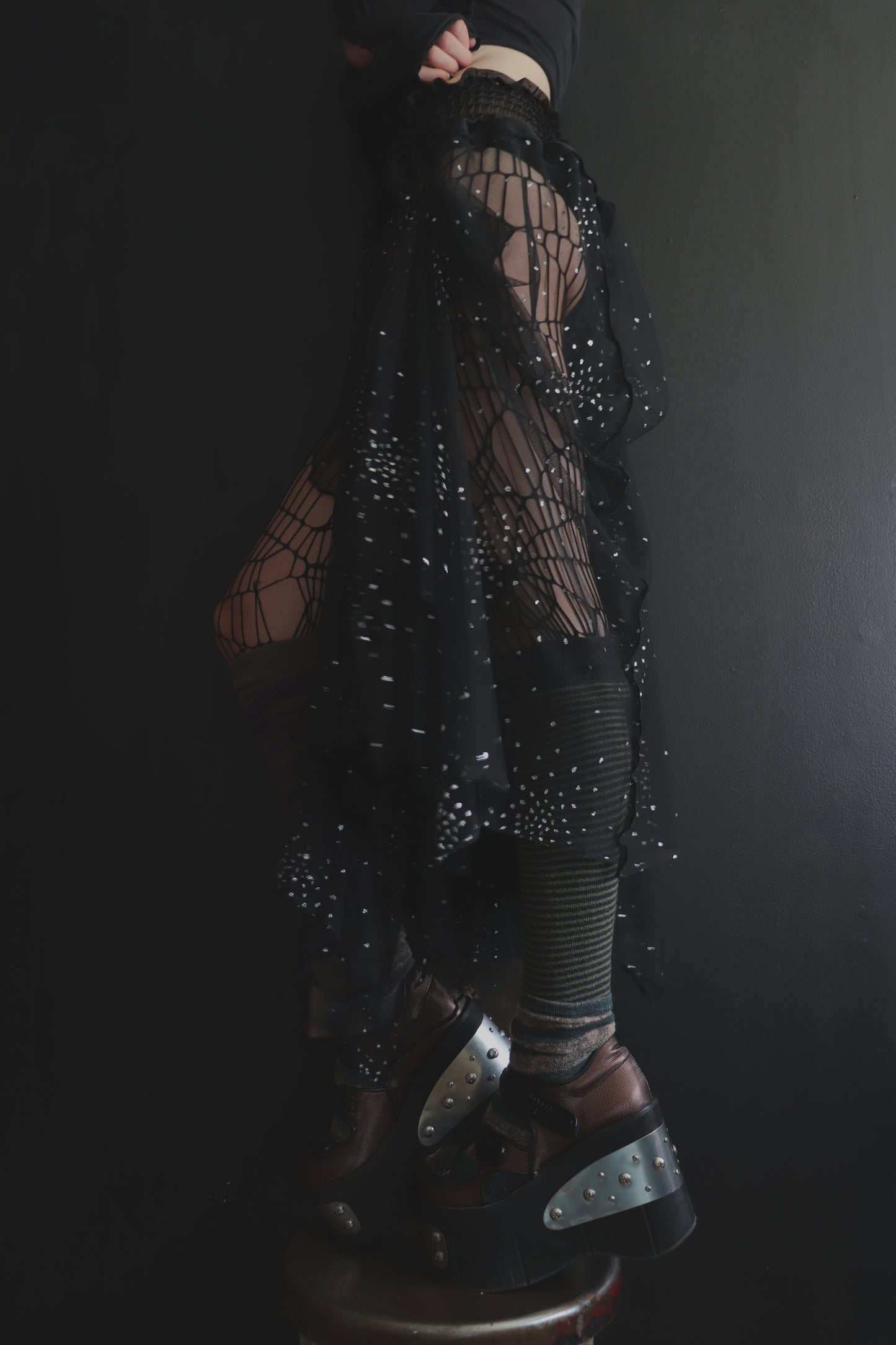 OurBodiesMesmerize (One Size) Sheer And Lace Overlayer Skirt