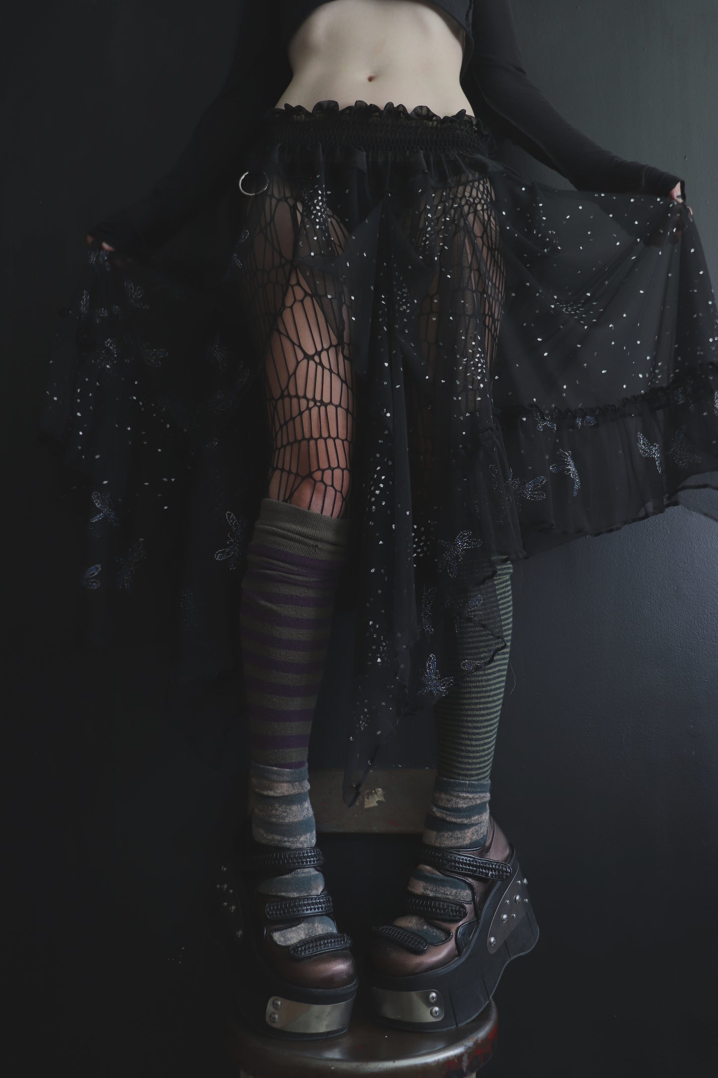 TouchAndFeelMyWayThroughDelight (One Size) Sheer And Lace Overlayer Skirt
