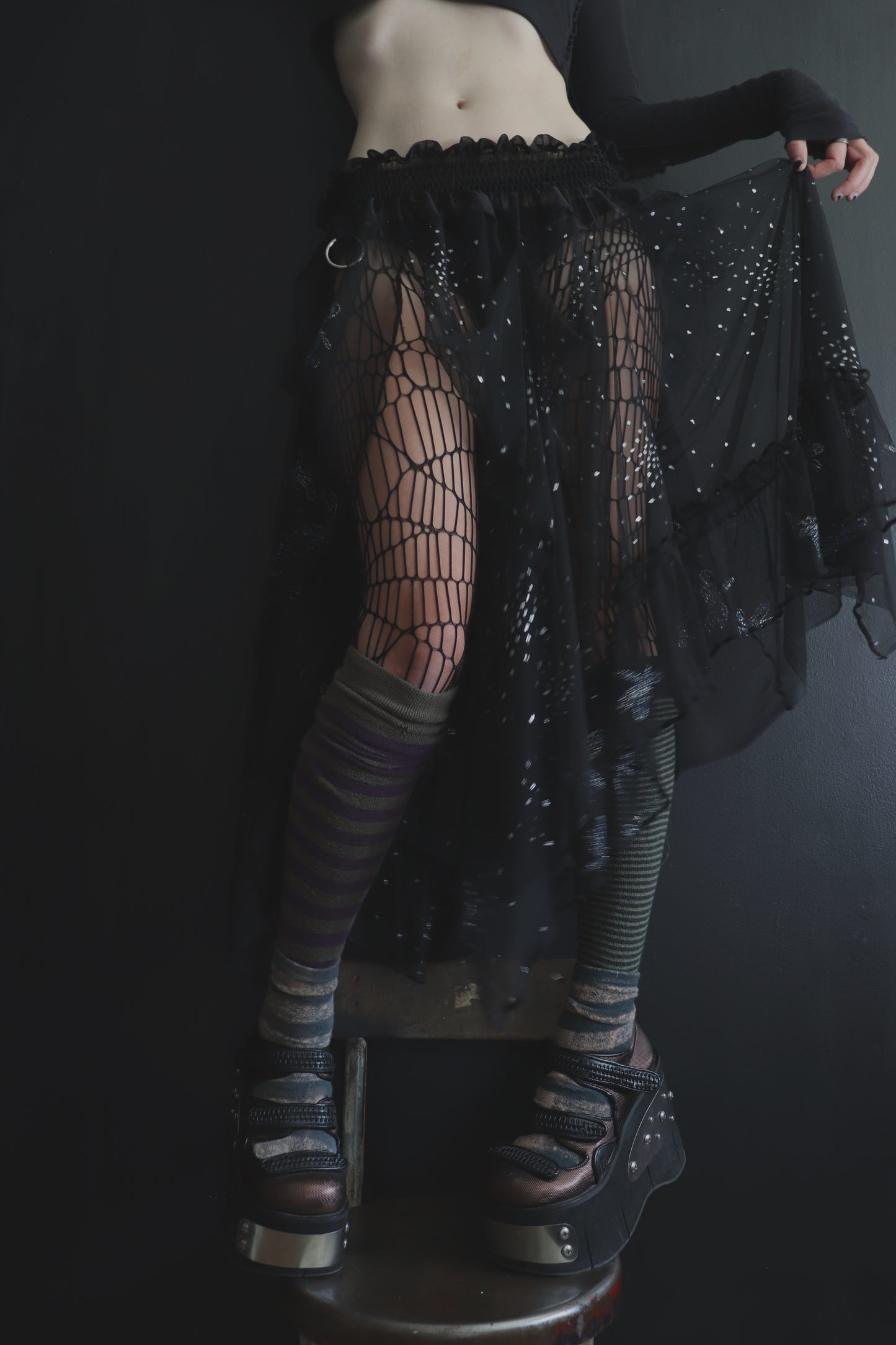 TouchAndFeelMyWayThroughDelight (One Size) Sheer And Lace Overlayer Skirt