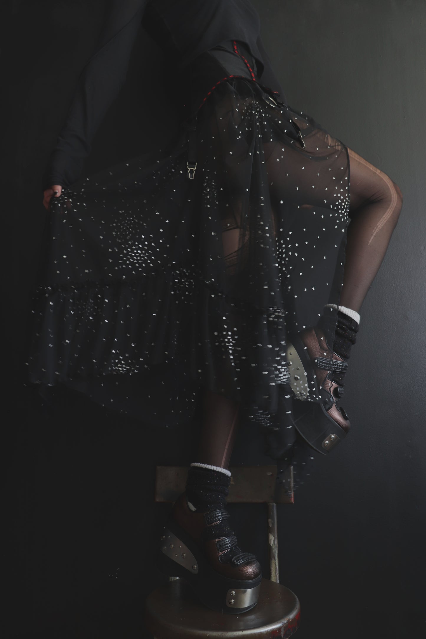 OurBodiesMesmerize (One Size) Sheer And Lace Overlayer Skirt