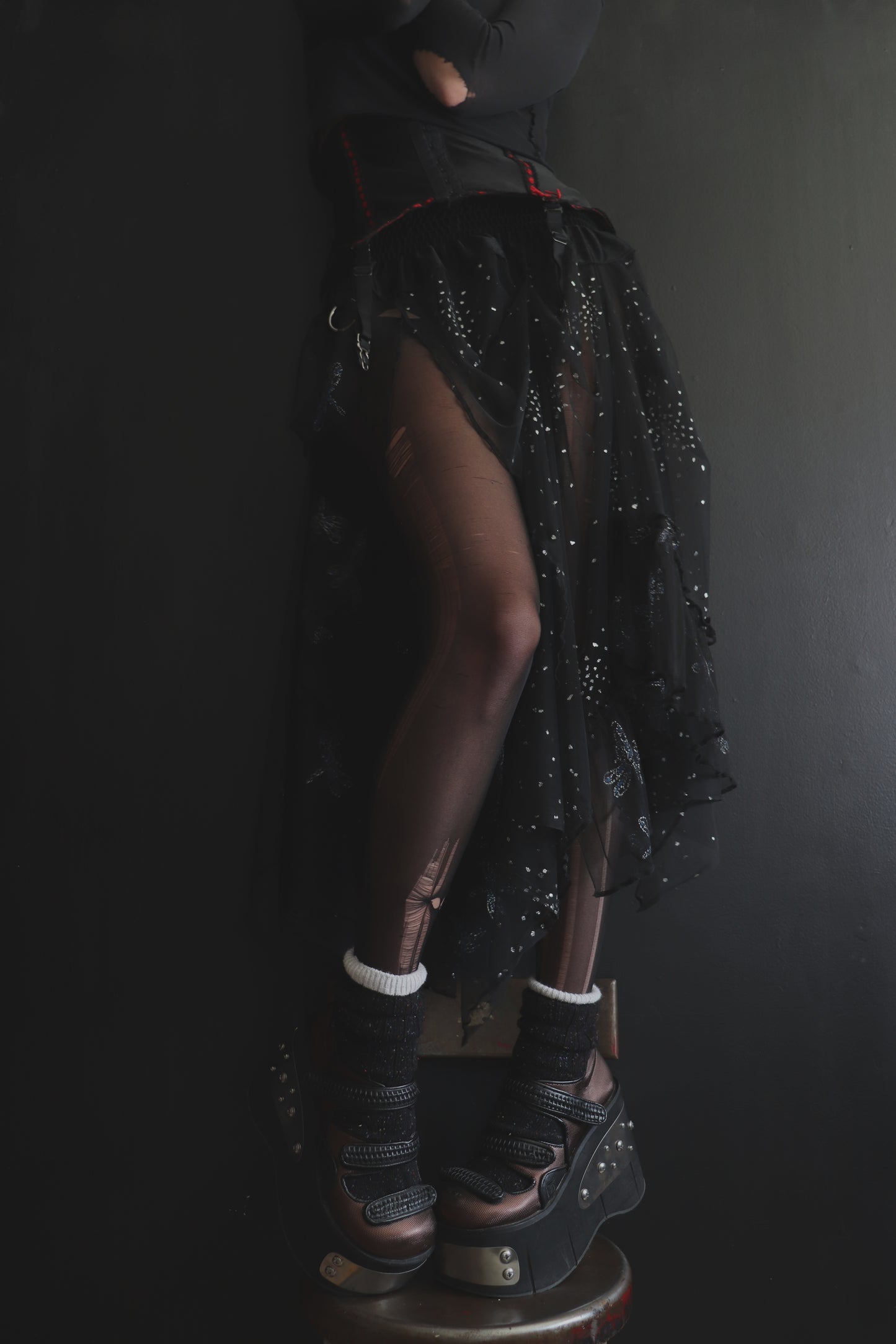 TouchAndFeelMyWayThroughDelight (One Size) Sheer And Lace Overlayer Skirt