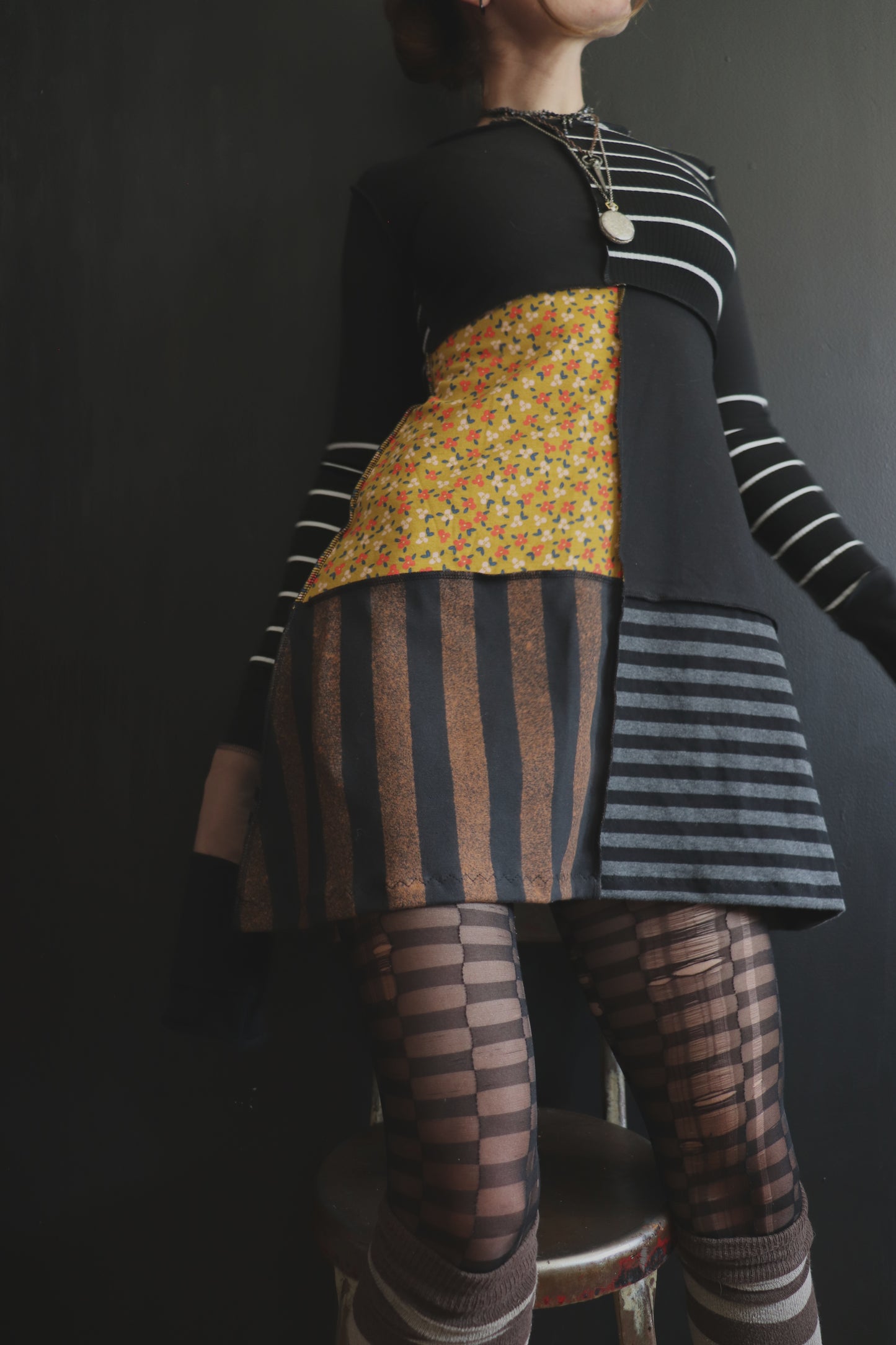 LeftYourHouseInARushItsAlwaysEarlyMorning (S, M) Mod Mini Dress Long Sleeves Little Autumn Splash