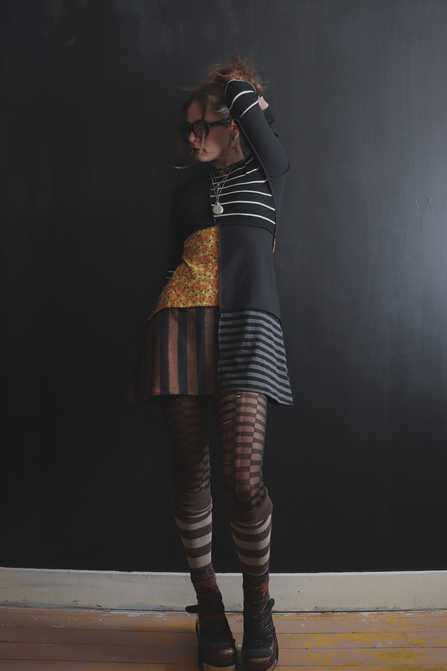 LeftYourHouseInARushItsAlwaysEarlyMorning (S, M) Mod Mini Dress Long Sleeves Little Autumn Splash