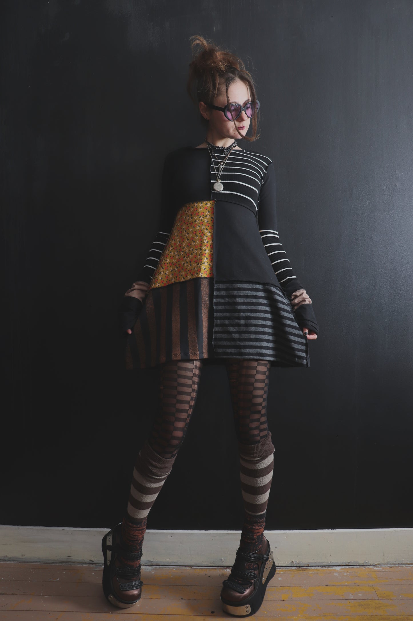LeftYourHouseInARushItsAlwaysEarlyMorning (S, M) Mod Mini Dress Long Sleeves Little Autumn Splash