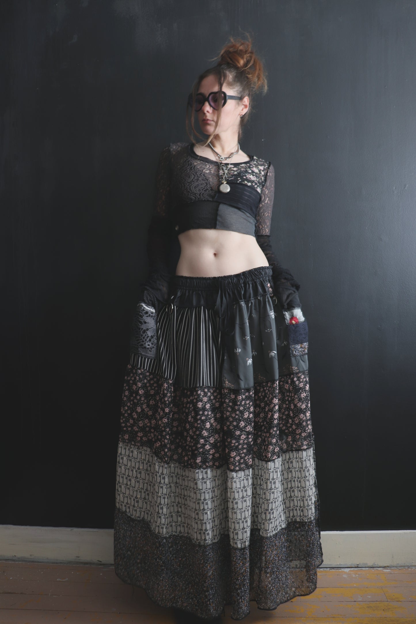 WantMoreOfYourTouchSoMuch (One Size) Floor Length Floral Skirt