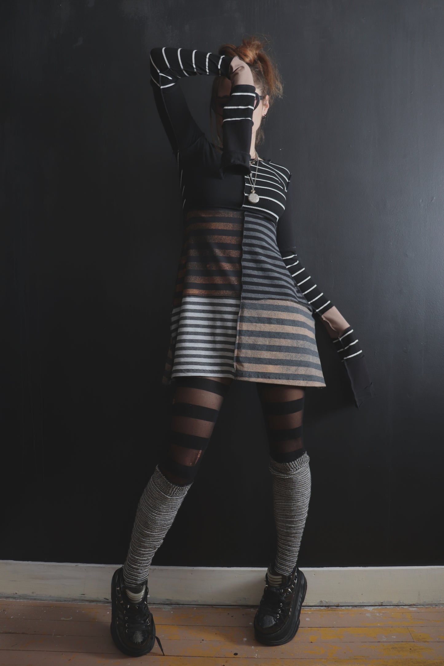 YoureWayTooYoungActingThisOld (S, XL) Mod Mini Dress Long Sleeves Supreme Stripes