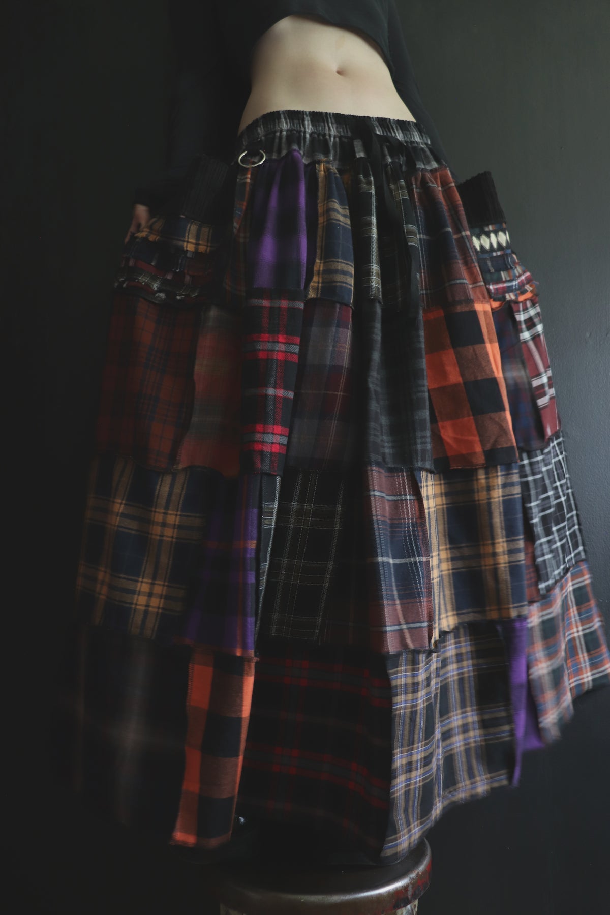 ThereIsFreedomWithinThereIsFreedomWithout (One Size) Cotton Patch Quilt Floor Length Skirt With Pockets