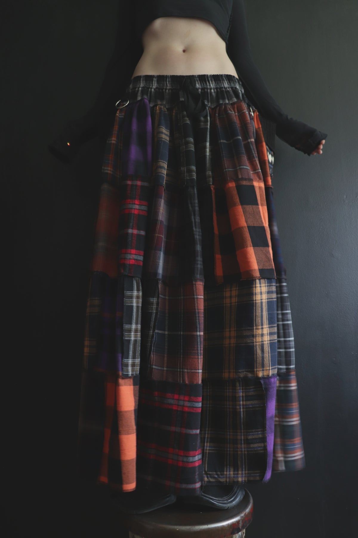 ThereIsFreedomWithinThereIsFreedomWithout (One Size) Cotton Patch Quilt Floor Length Skirt With Pockets