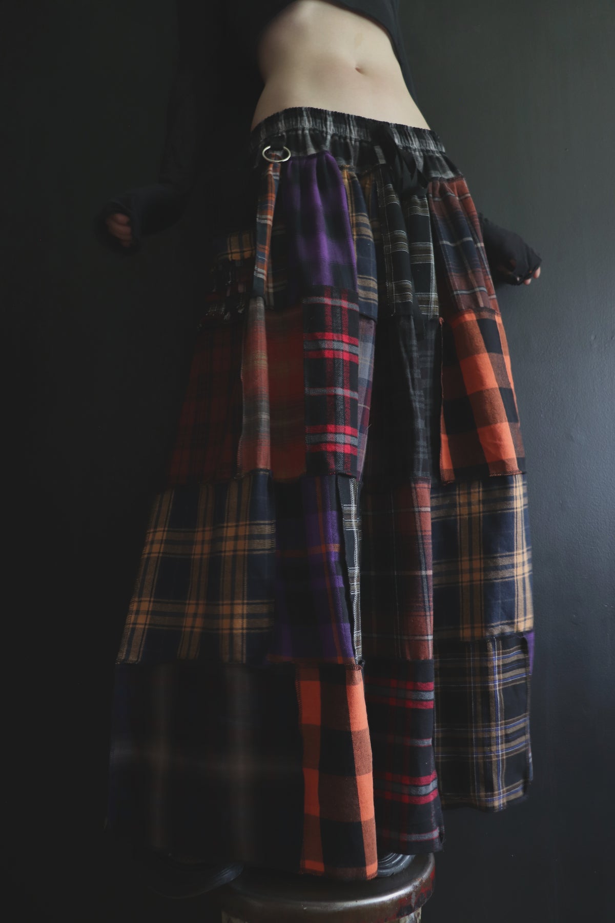 ThereIsFreedomWithinThereIsFreedomWithout (One Size) Cotton Patch Quilt Floor Length Skirt With Pockets