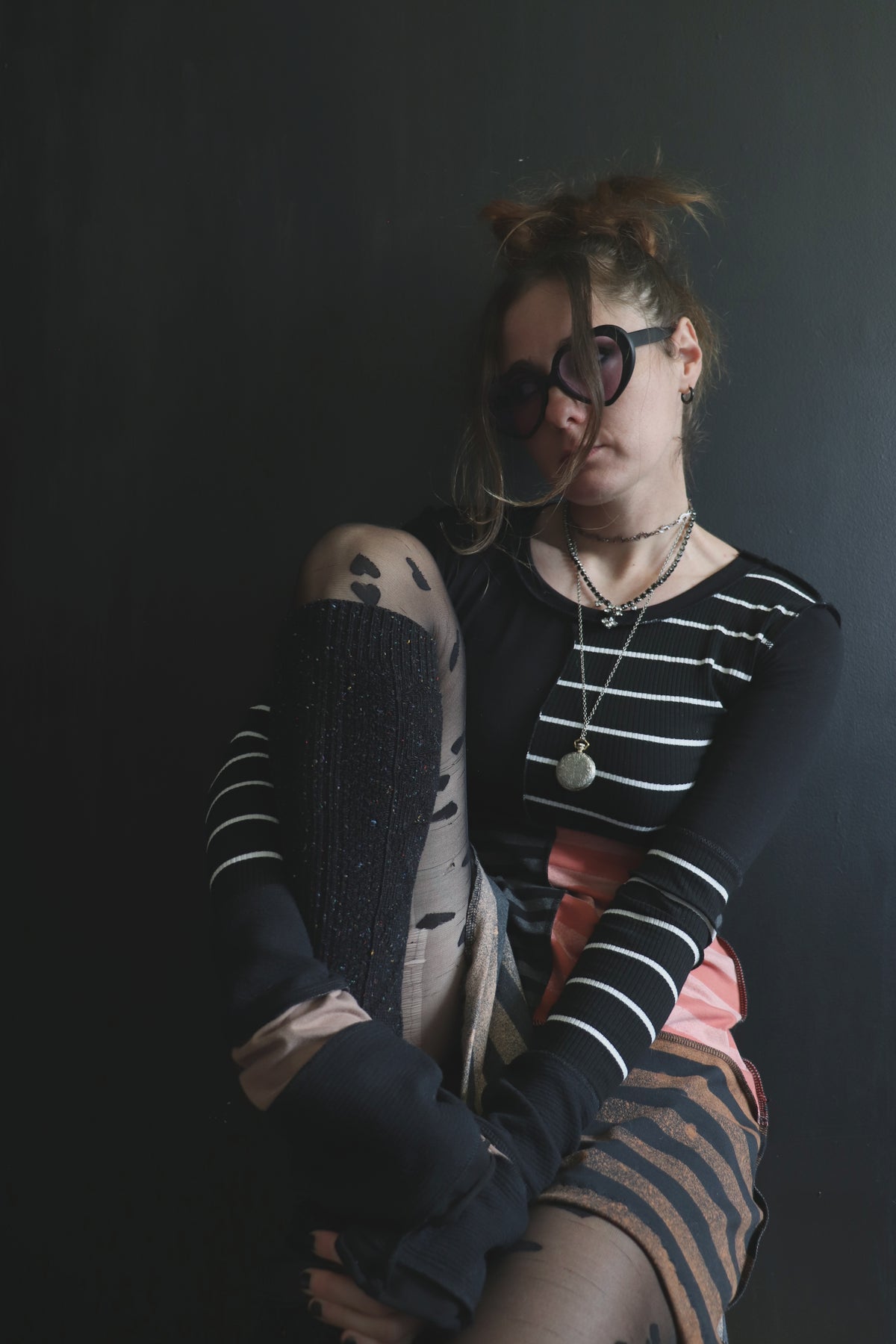 OnlyShadowsAhead (S, XL) Mod Mini Dress Long Sleeves Harvest Stripe