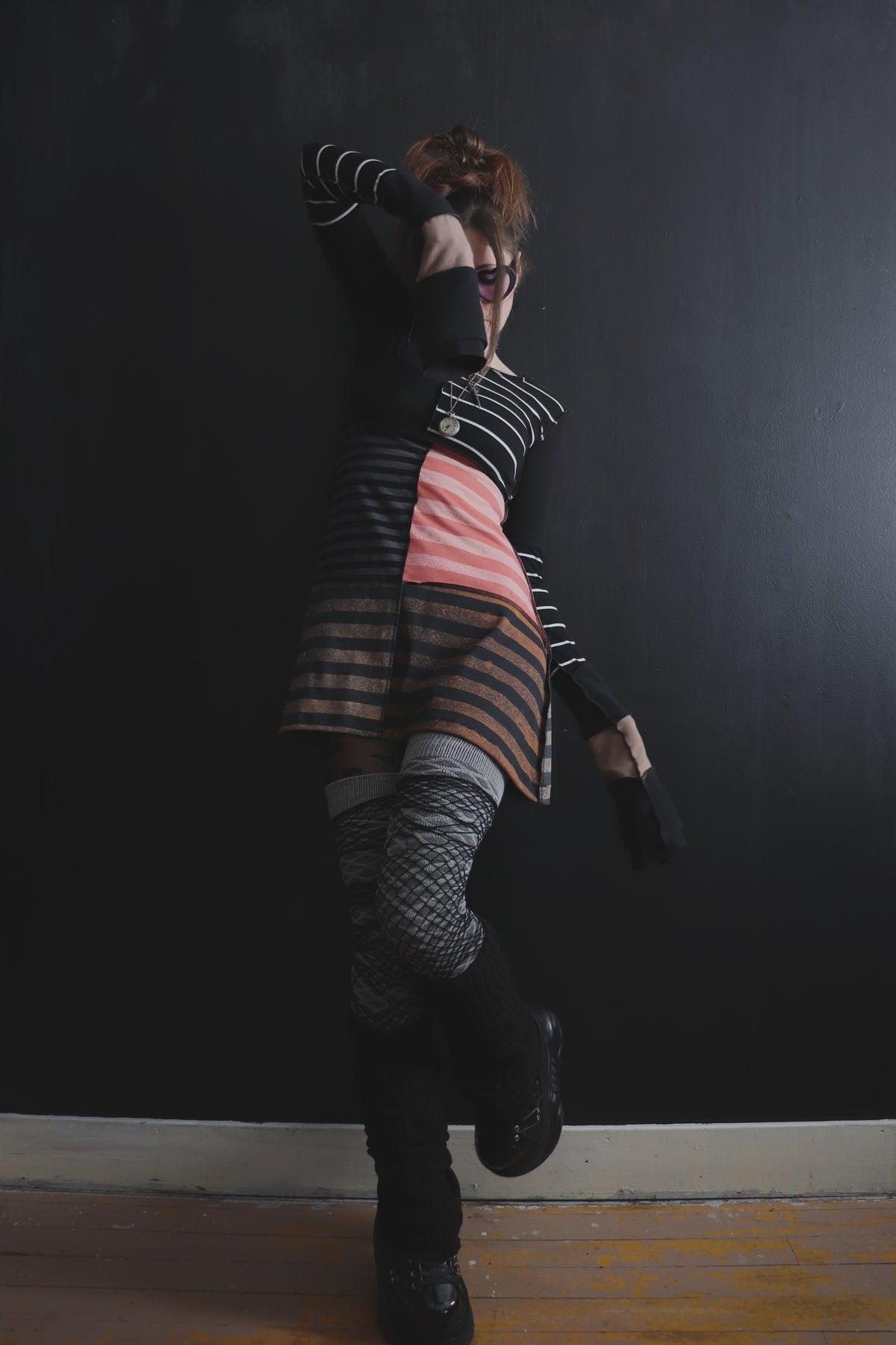 OnlyShadowsAhead (S, XL) Mod Mini Dress Long Sleeves Harvest Stripe