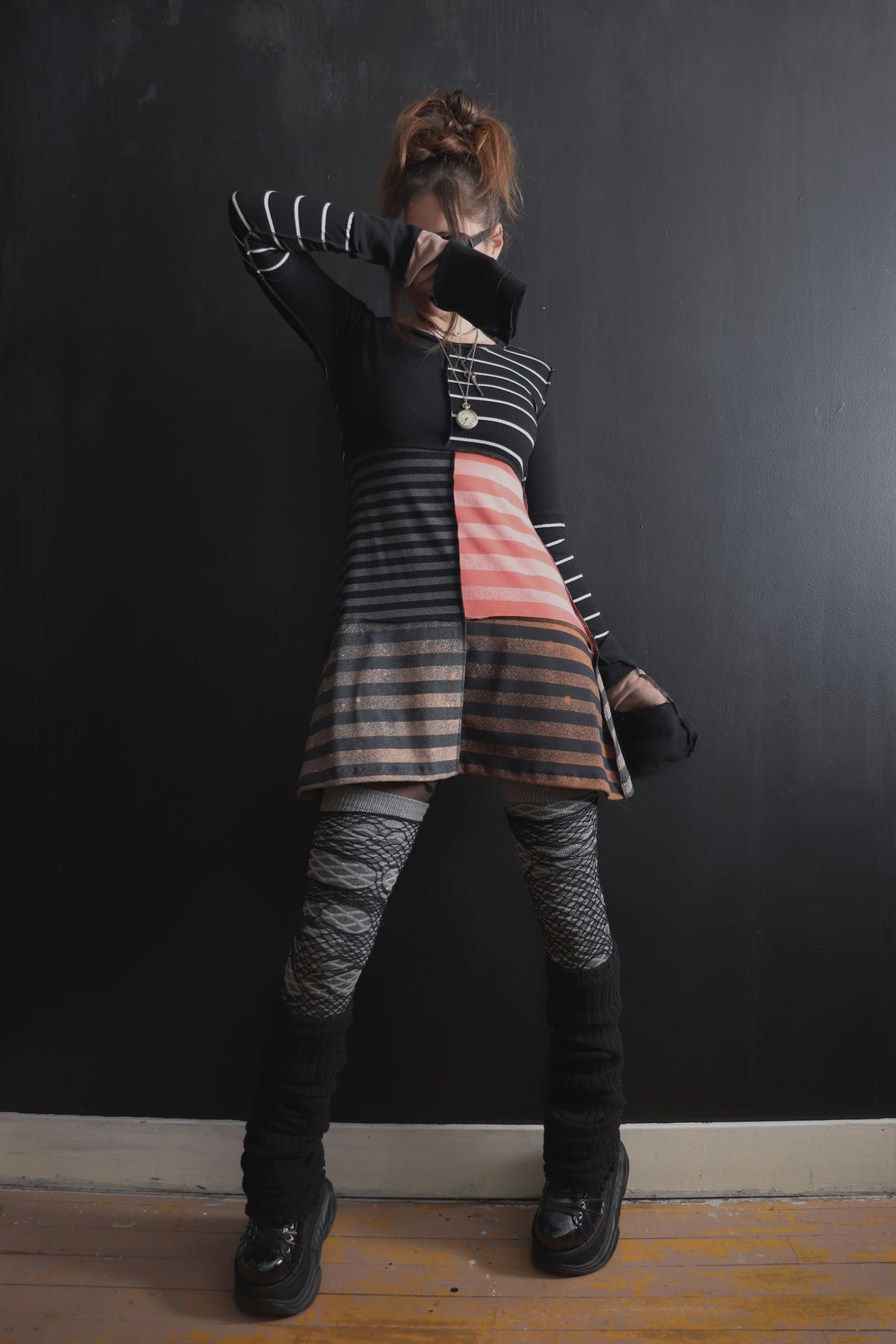 OnlyShadowsAhead (S, XL) Mod Mini Dress Long Sleeves Harvest Stripe