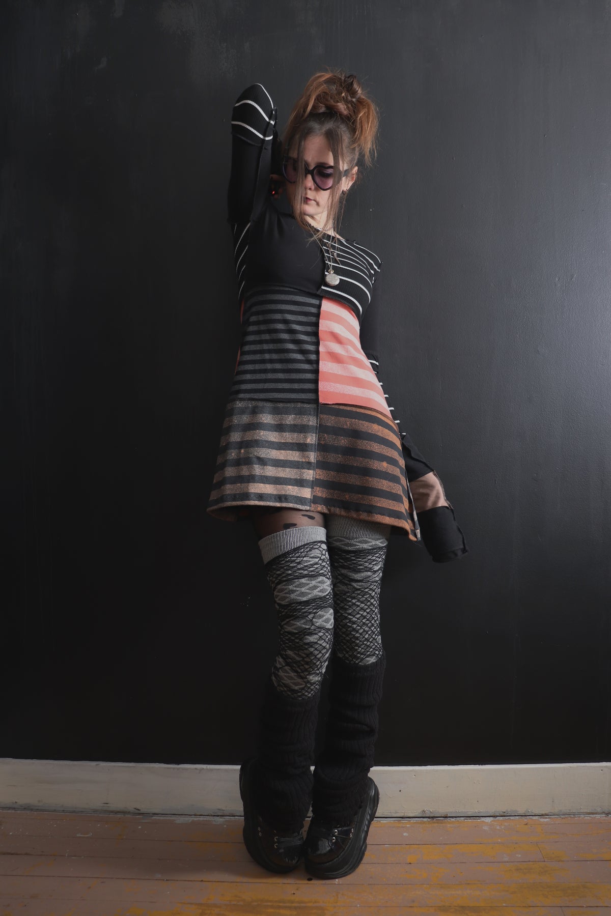 OnlyShadowsAhead (S, XL) Mod Mini Dress Long Sleeves Harvest Stripe