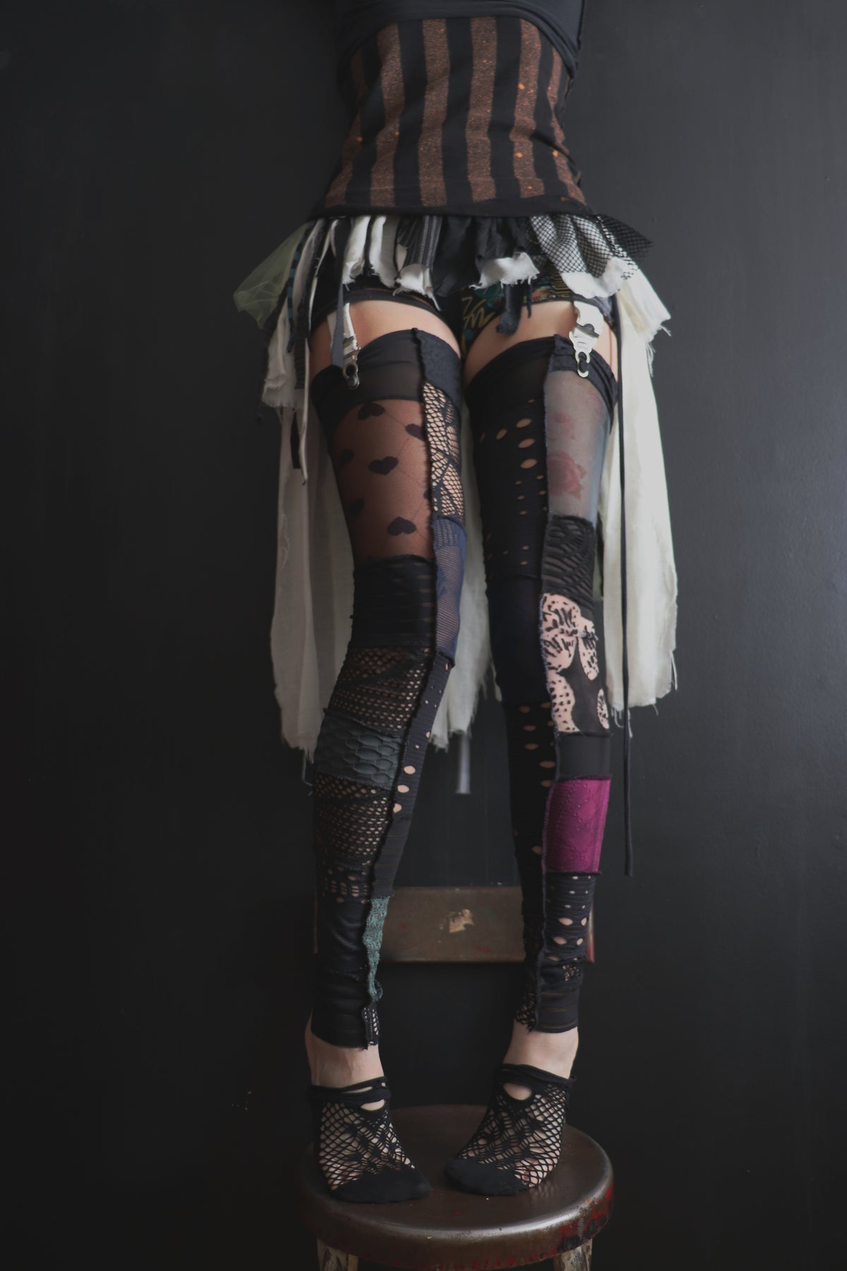 CountingTheStepsToTheDoorOfYourHeart (One Size) Footless Thigh High Stockings Little Love Mix