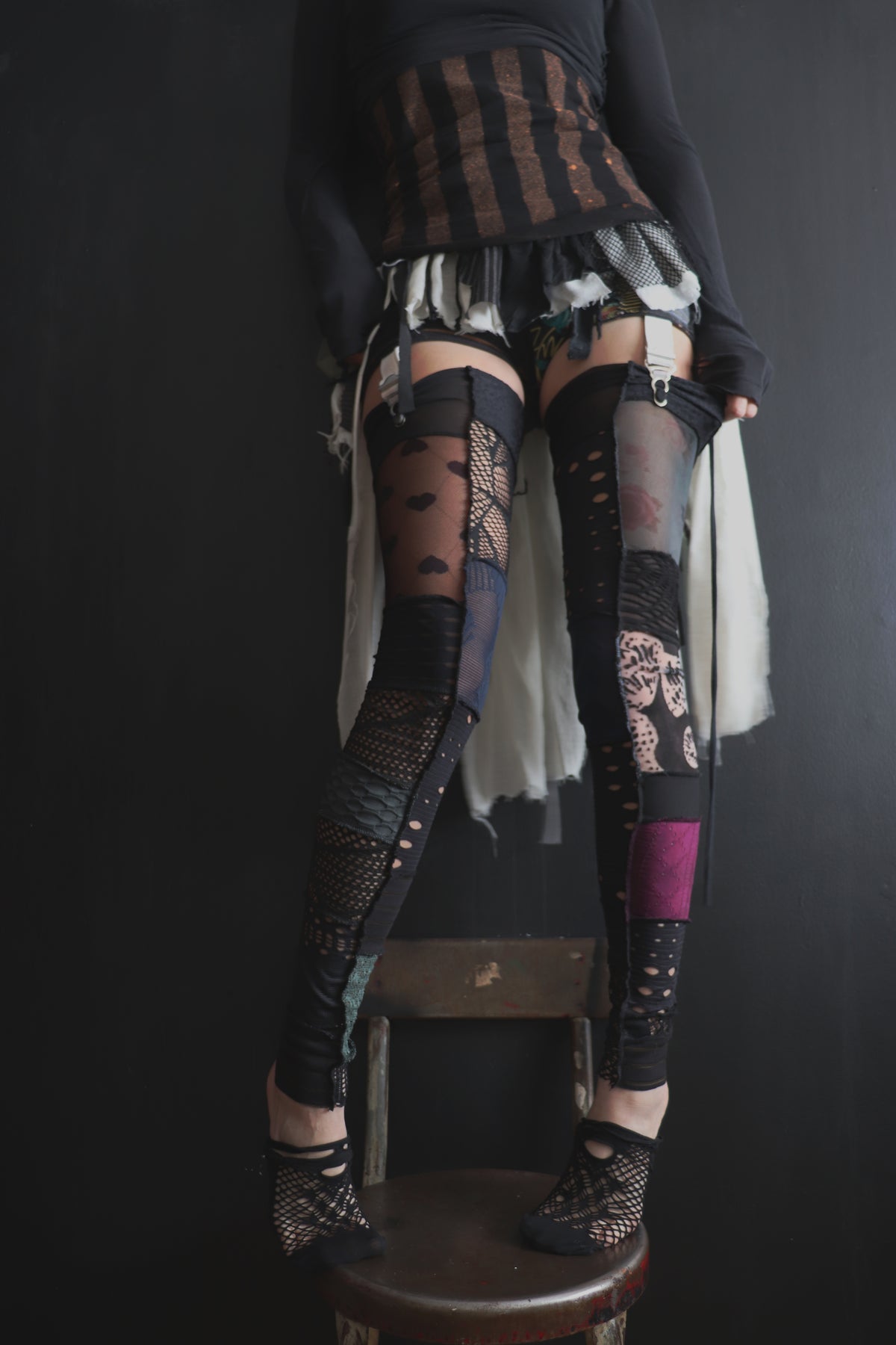 CountingTheStepsToTheDoorOfYourHeart (One Size) Footless Thigh High Stockings Little Love Mix