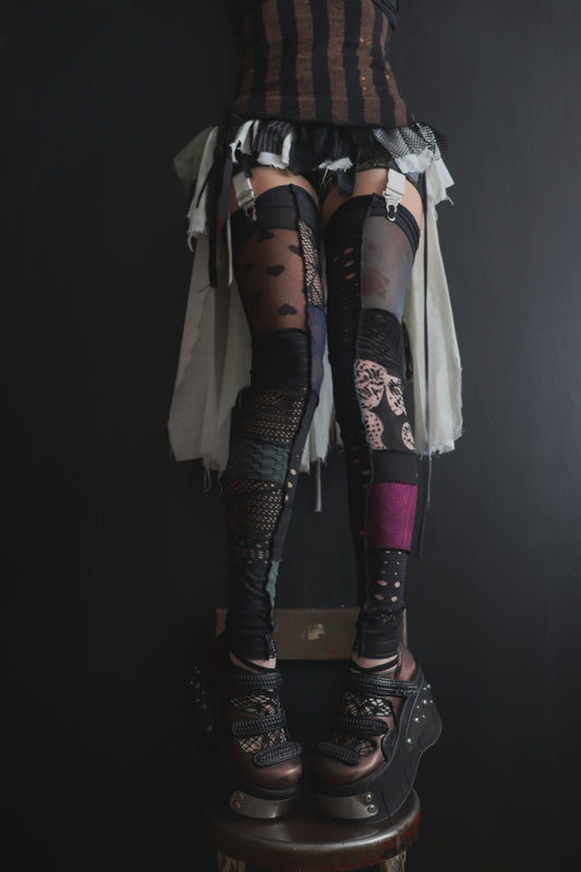 CountingTheStepsToTheDoorOfYourHeart (One Size) Footless Thigh High Stockings Little Love Mix