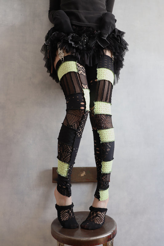 ThroughACityOfLights (One Size) Footless Thigh High Stockings Highlighter Horror