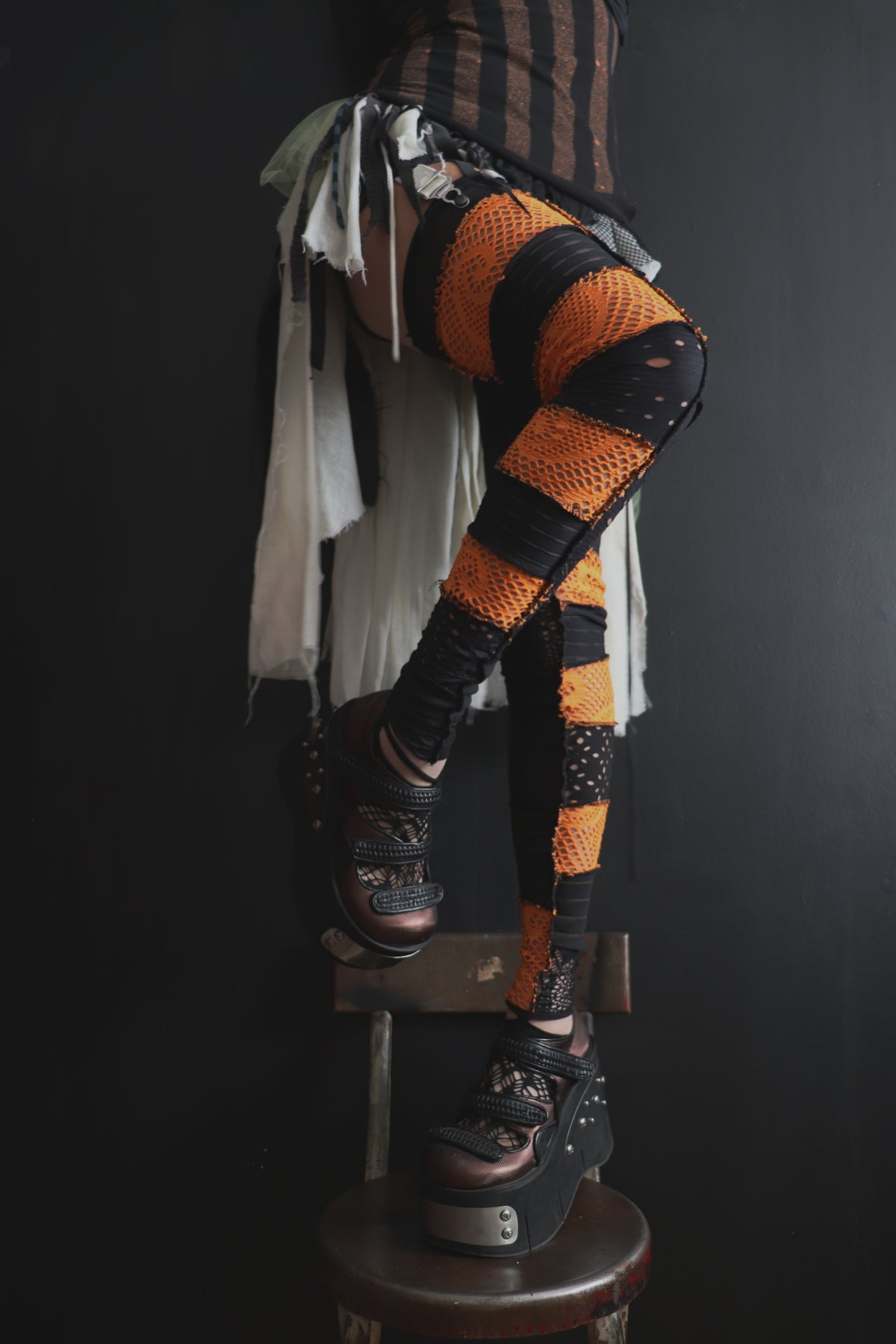 ToBuildAWallBetweenUs (One Size) Footless Thigh High Stockings Spooky Mix