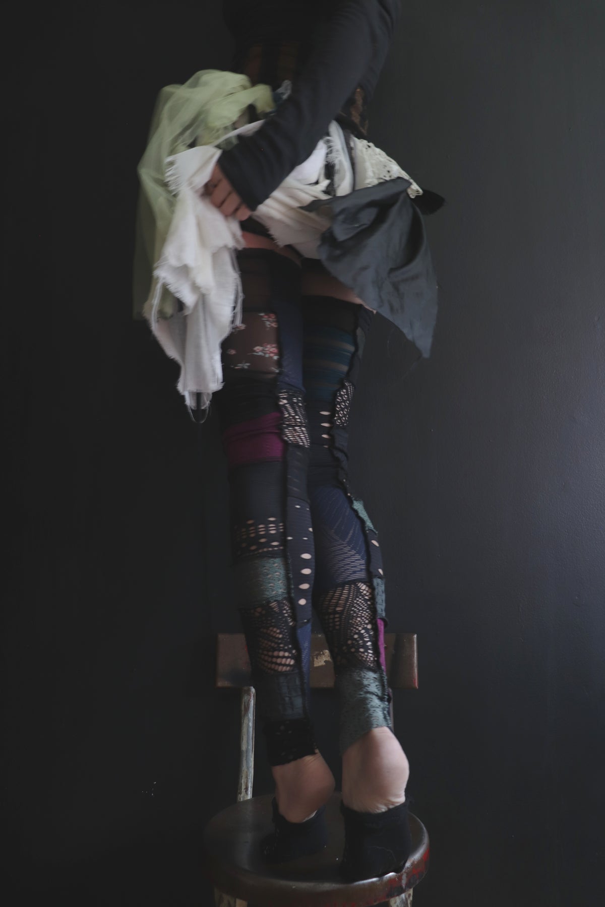 YouCallMeOnceCallMeTwice (One Size) Footless Thigh High Stockings Moody Garden Mix