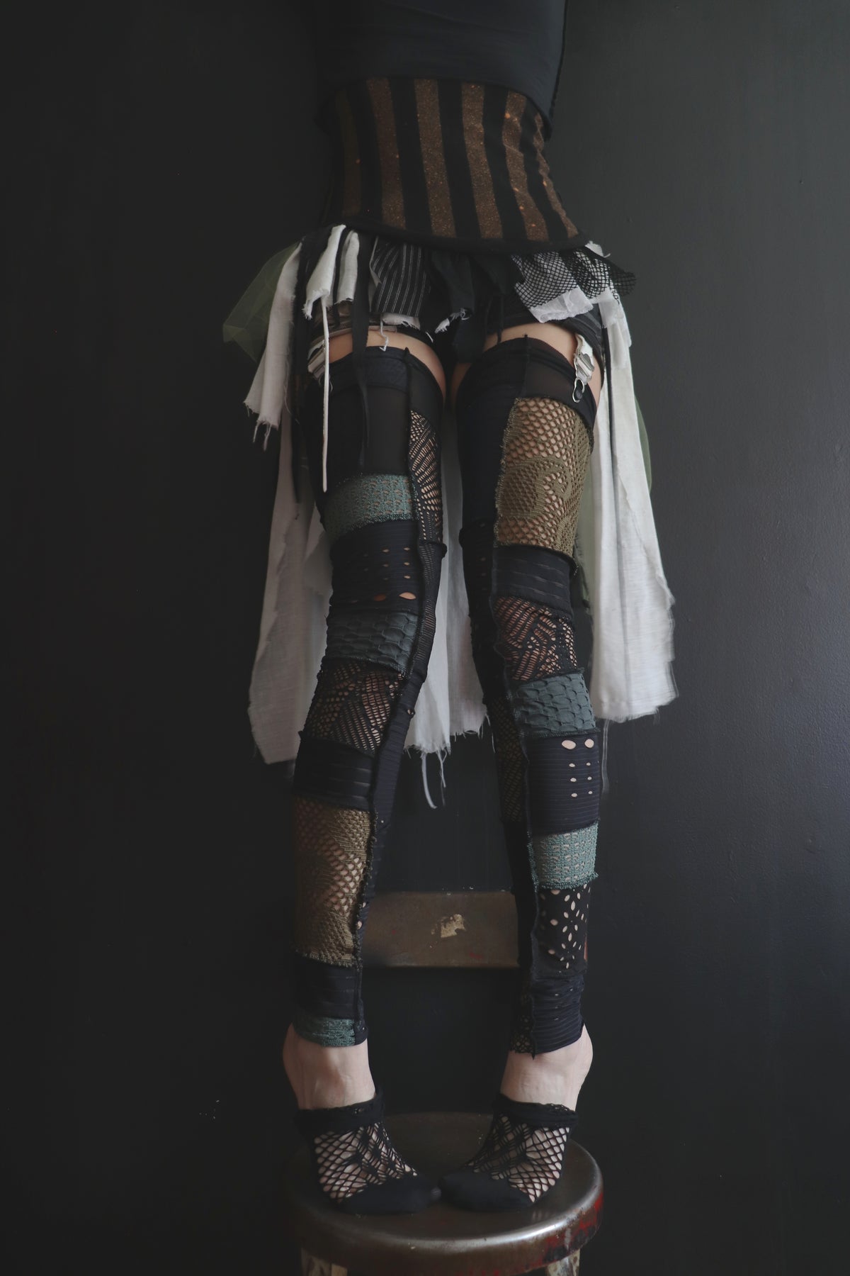 YouWouldntDoTheSameForMe (One Size) Footless Thigh High Stockings Grunge Mix