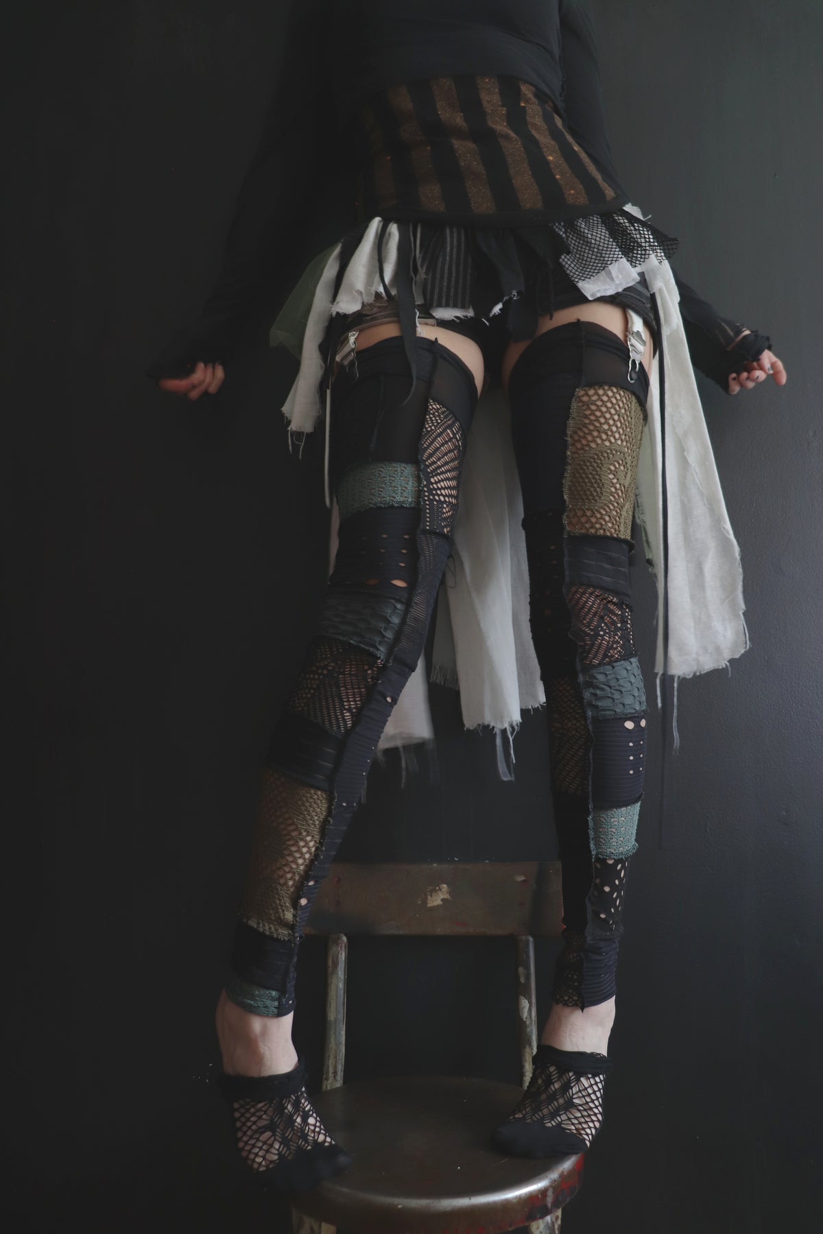 YouWouldntDoTheSameForMe (One Size) Footless Thigh High Stockings Grunge Mix