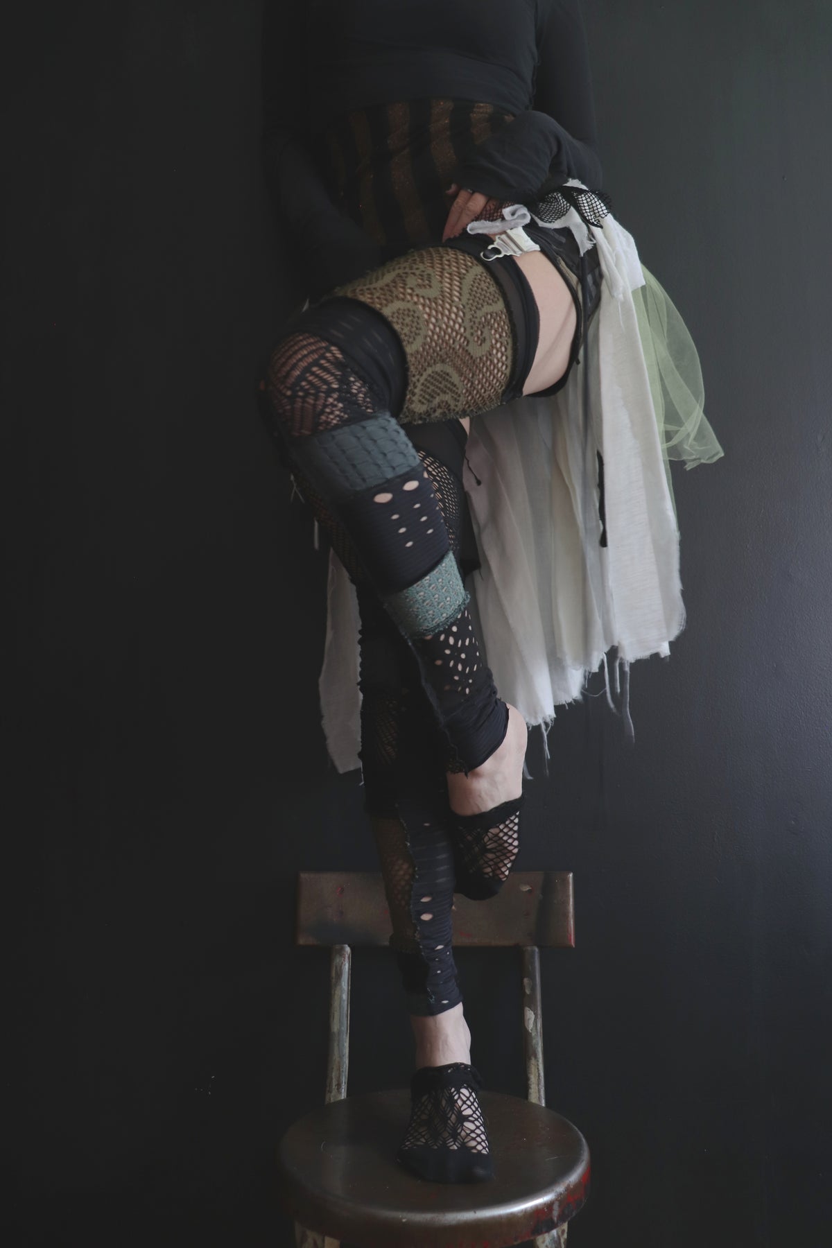YouWouldntDoTheSameForMe (One Size) Footless Thigh High Stockings Grunge Mix