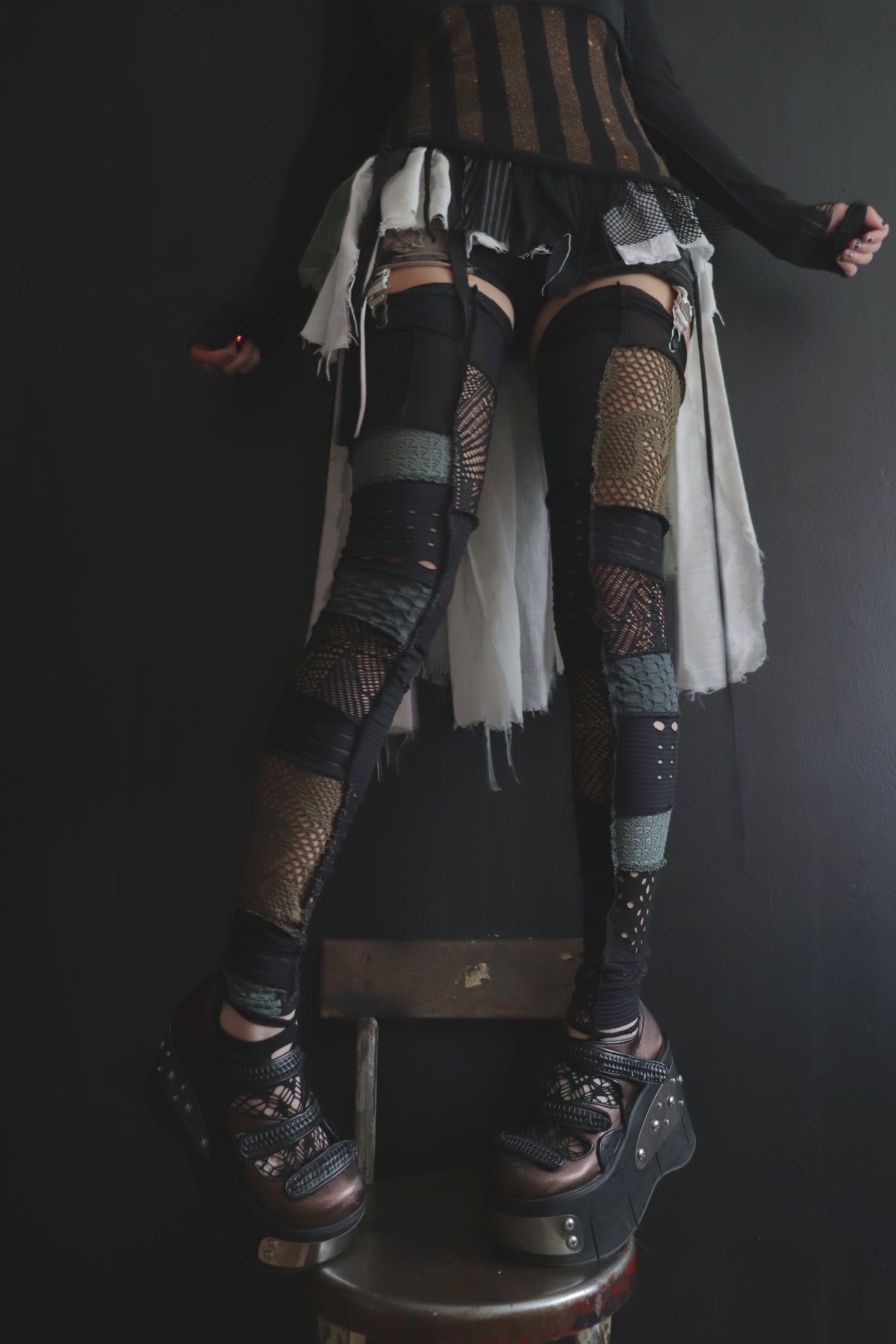 YouWouldntDoTheSameForMe (One Size) Footless Thigh High Stockings Grunge Mix