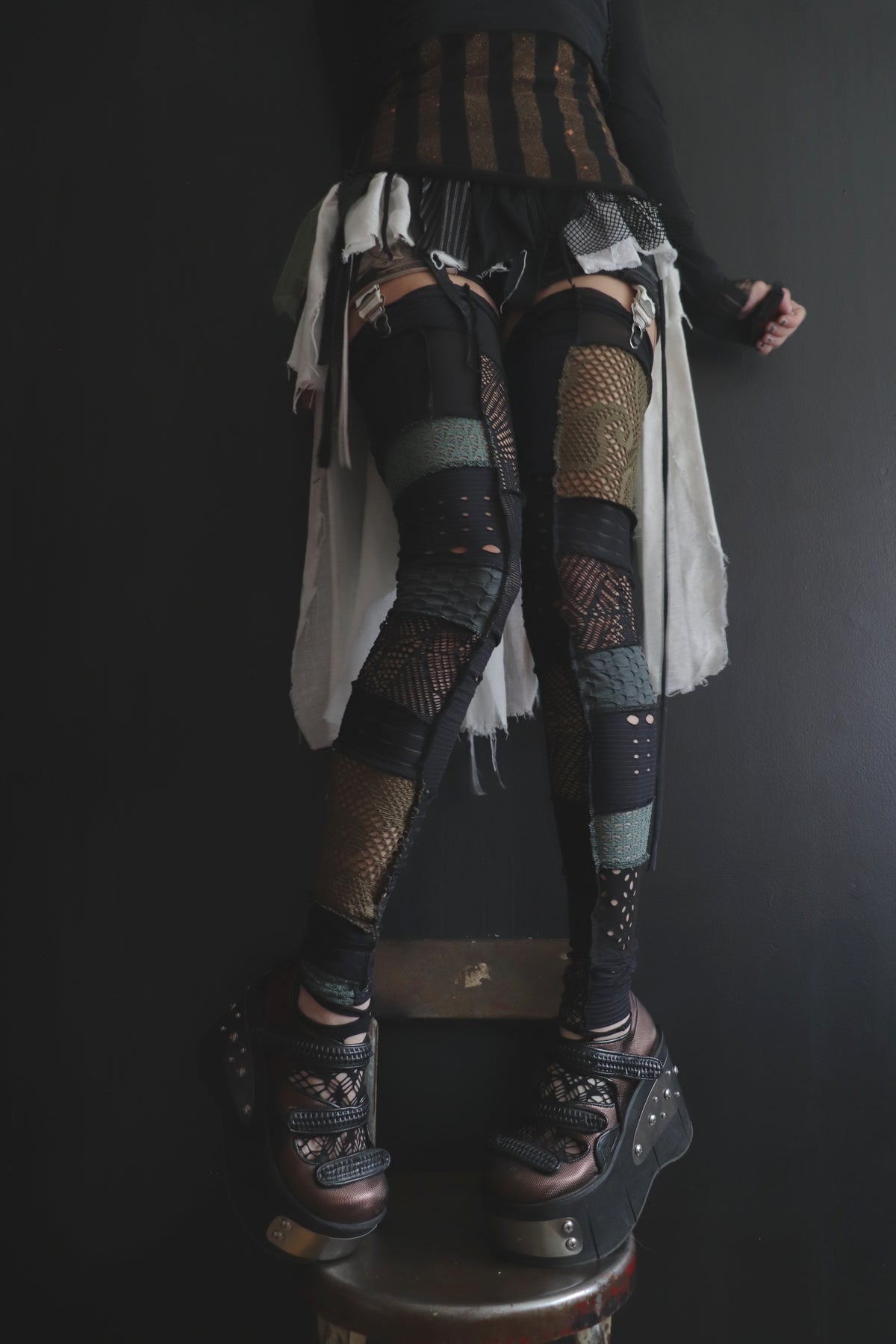 YouWouldntDoTheSameForMe (One Size) Footless Thigh High Stockings Grunge Mix