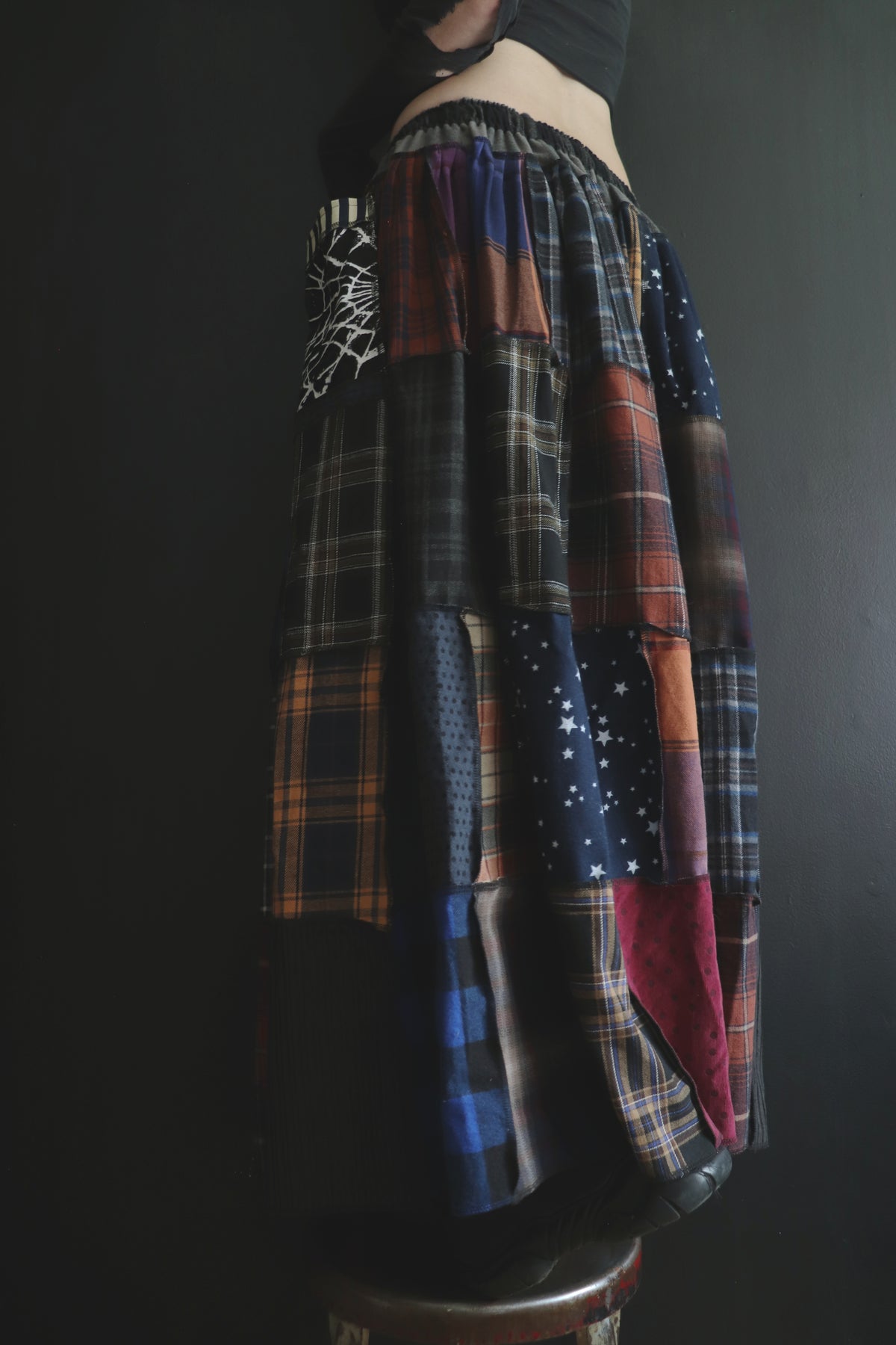 OurEyesWillBeOnCoraline (One Size) Cotton Patch Quilt Floor Length Skirt With Pockets Coralinecore