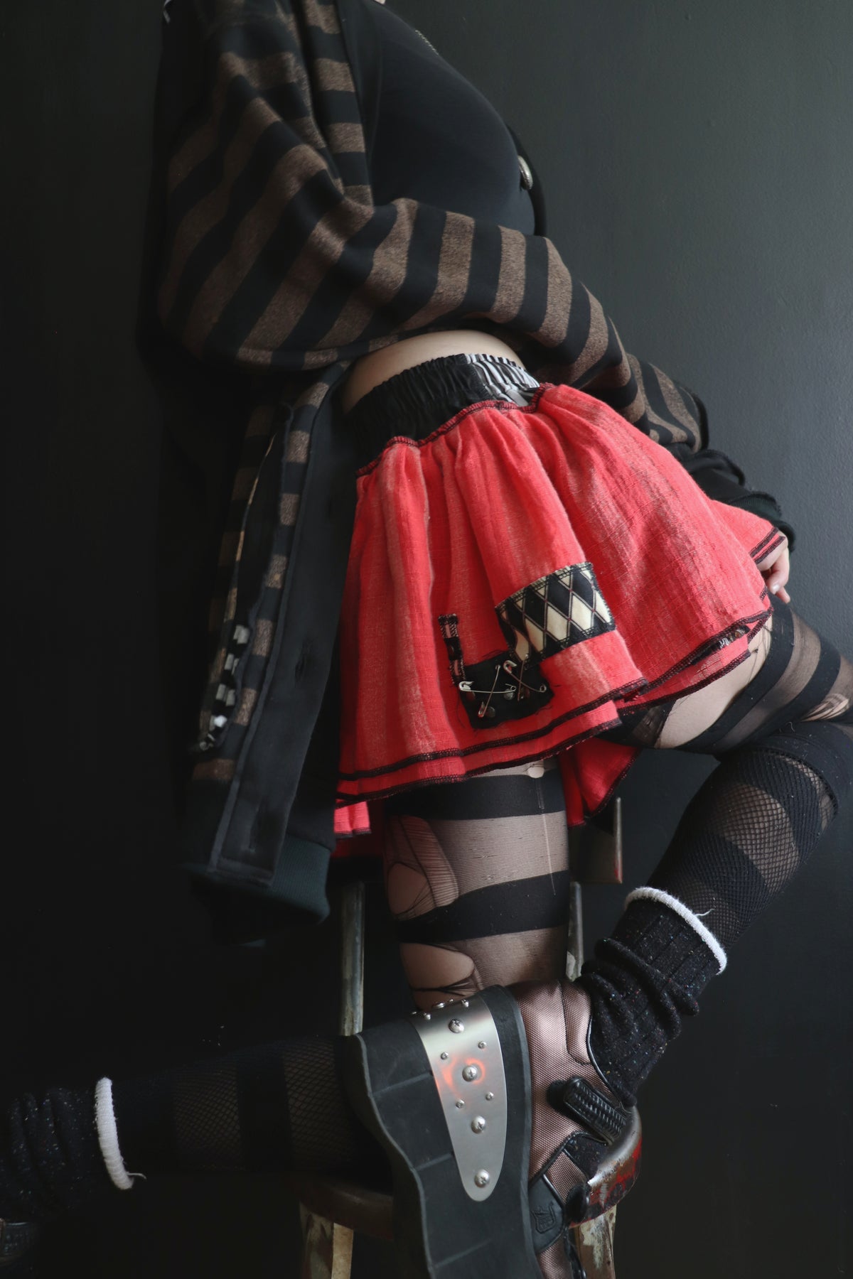 WhenSheComesAroundExploring (One Size) Cotton Patch Mini Skirt With Pockets Bigtop Stripes